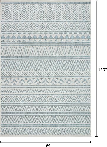 Vista 180 de Adiva Rugs - Alfombra para interior y exterior, tapete fácil de limpiar, resistente a la intemperie y las manchas, para comedor, patio, terraza