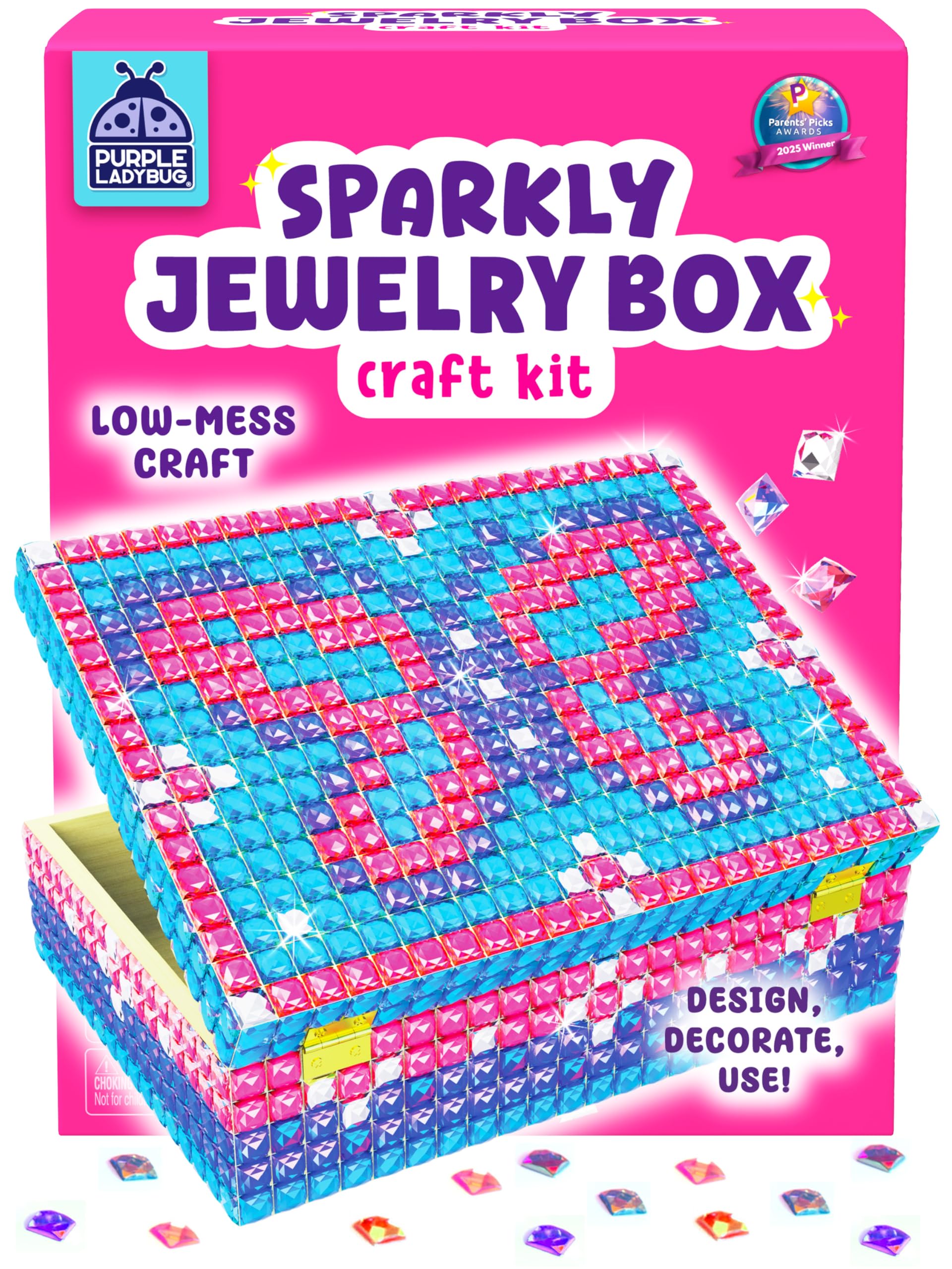 PURPLE LADYBUG Jewelry Box Craft for Girls 8-12 6-8 - Easter Gifts for Kids & Birthday Gift for 7 8 9 10 11 12 Year Old Girl, Fun Mosaic Arts and Crafts for Kids Ages 8-12, Girls Toys 8-10