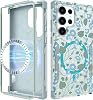 for Samsung Galaxy S25 Ultra Case - [Compatible with MagSafe] Women Cute Girls Magnetic Protective Phone Cover Blue Flowers Unique Heavy Duty Shockproof Funda para Samsung S25 Ultra Cases