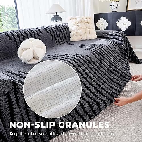 Miniatura 3 de Funda de sofá de felpa para perros, fundas de sofá para sofá de 2 cojines, fundas de sofá antideslizantes para mascotas, forro polar Sherpa