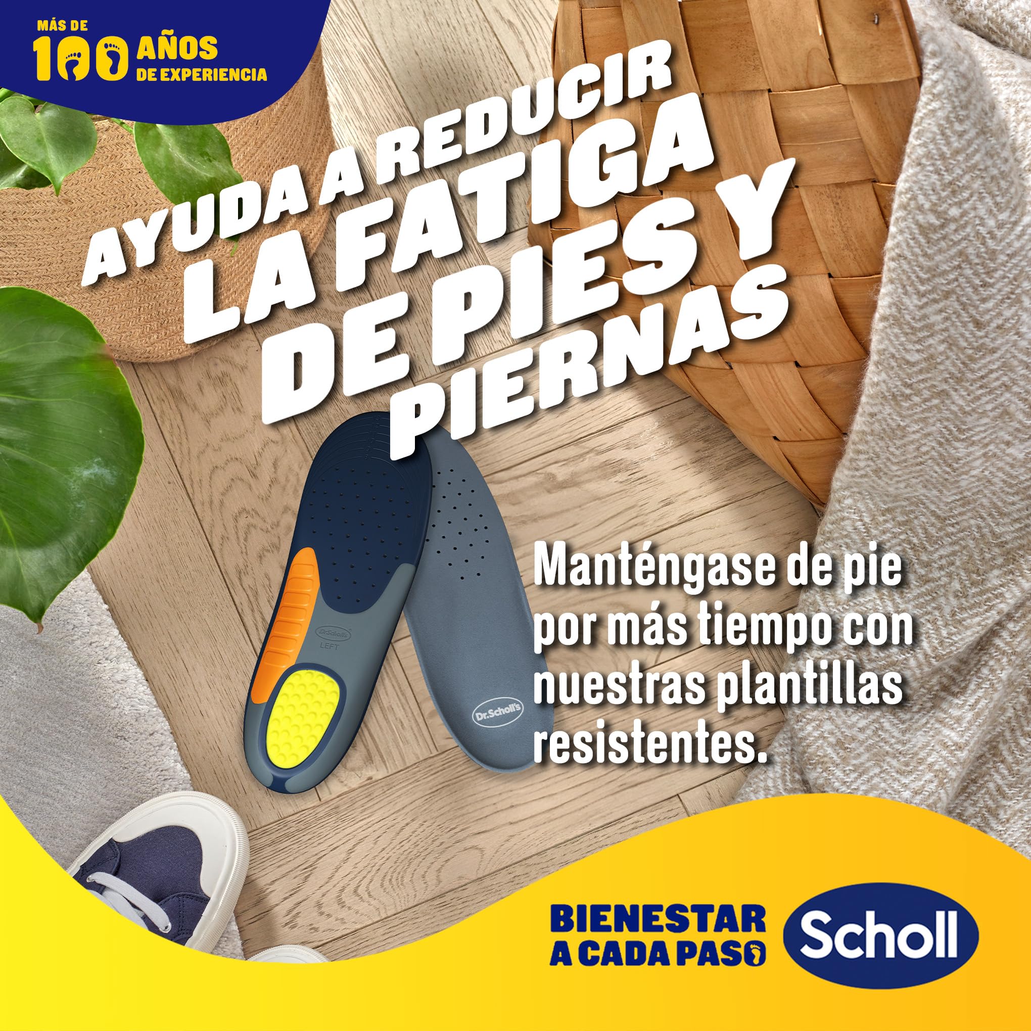 Dr. Scholl's Extra Reforzadas Plantillas para Hombre, Soporte del Arco, Absorción de Impactos, Pies Anchos, Corpulentos