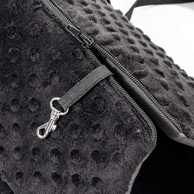 Foto 6 de 8 de Bolsa para Perros, Bolsa para Cachorros - Negro (Minky), XS: 26x16x25 cm