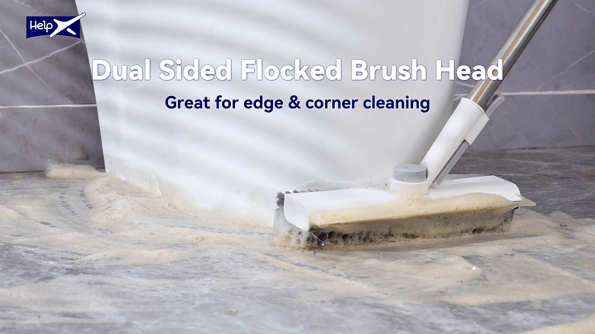 3 in 1 Floor Scrub Brush with Long Handle, Multi-Angle Swivel Head