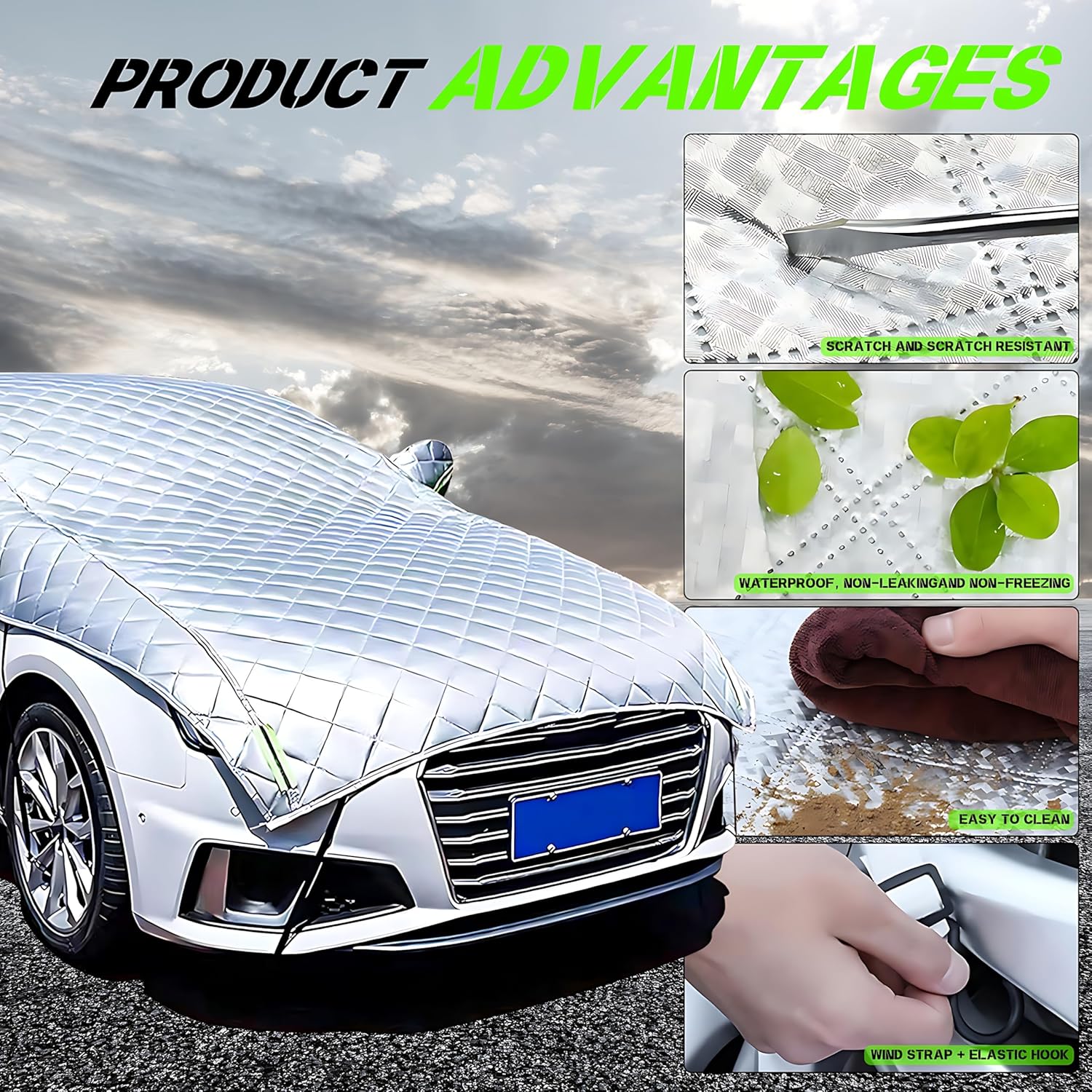 Hail Protector Car Cover for VW EOS Convertible (2006-2015),Thicken Anti-Hail Car Cover,Outdoor Waterproof car Cover,Sunproof Rain, Snow,Custom Fit