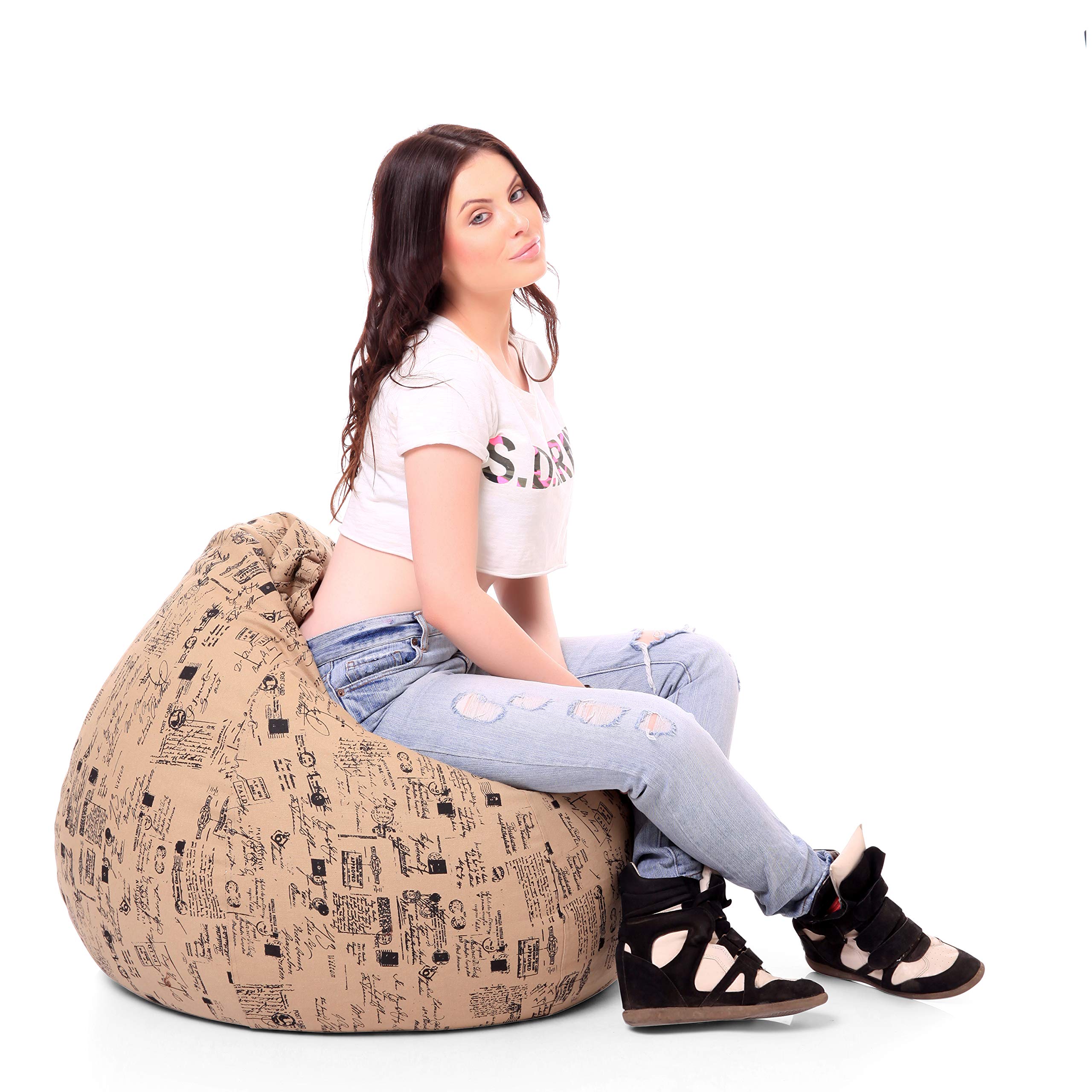 Style Homez Classic Cotton Canvas Abstract Printed Bean Bag XL Size Cover Only-picture-12