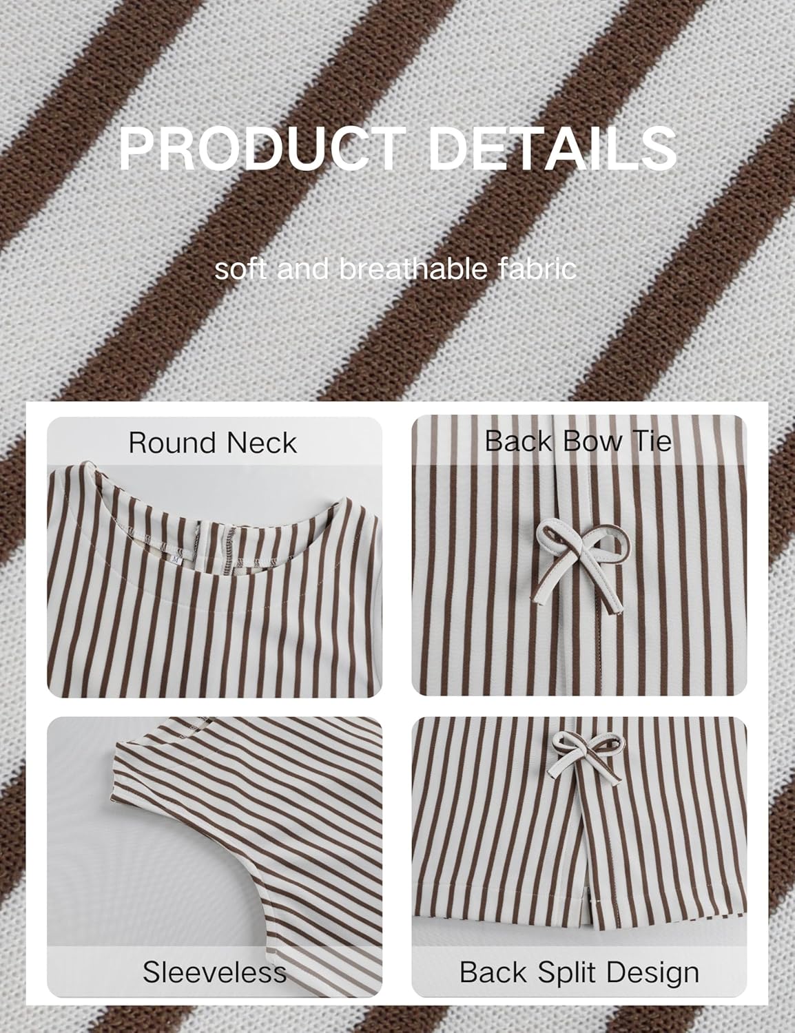 Xiaoxuemeng Womens Striped Top Sleeveless Cotton Tank Top Crewneck Casual Summer Vests