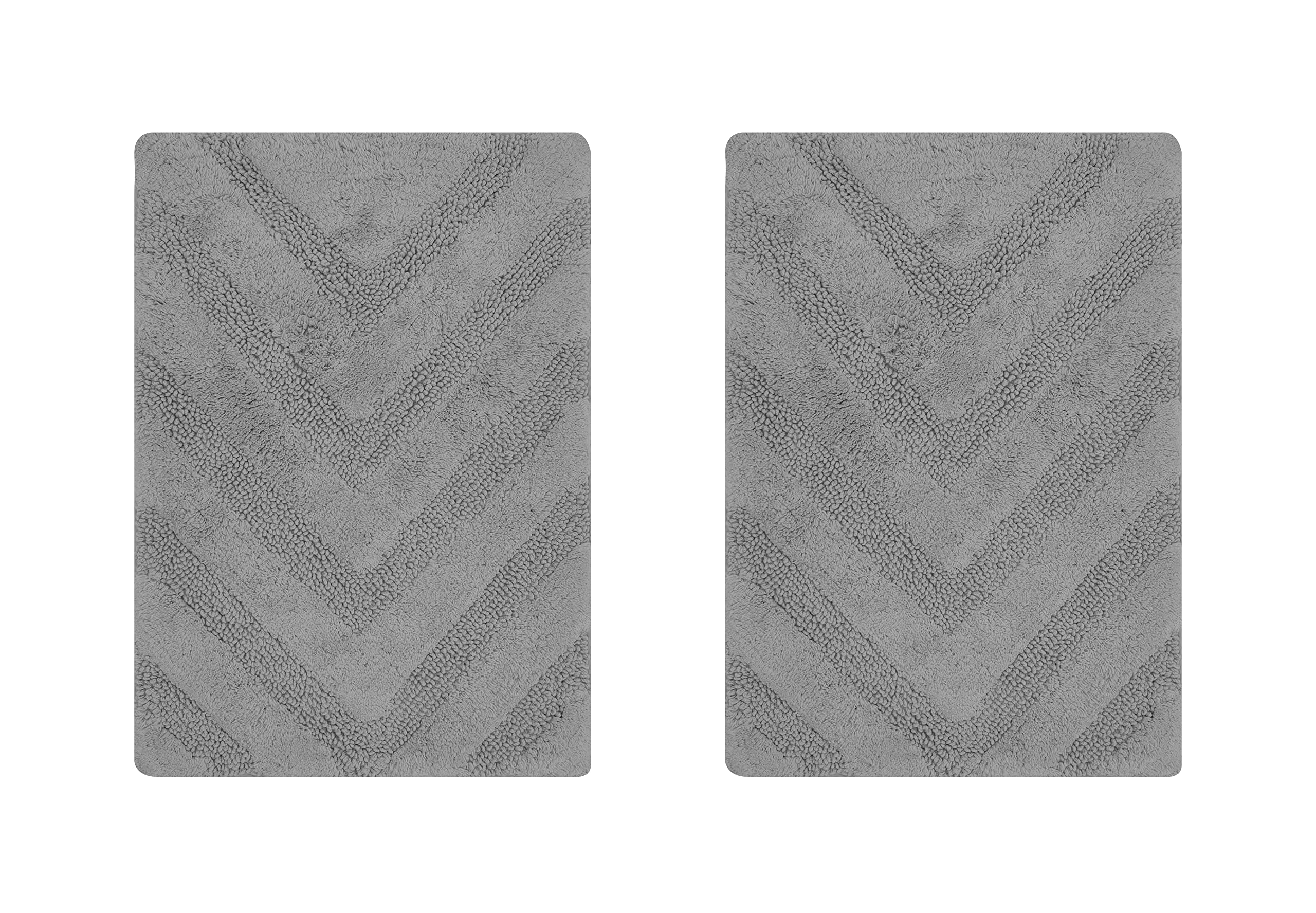 Better Trends 2 Piece Bathroom Rug Set 100% Cotton Non-Slip Washable Bath Mat, Soft & Absorbent Bath Rugs for Bath Room, Shower, Bathtub & Spa Floors