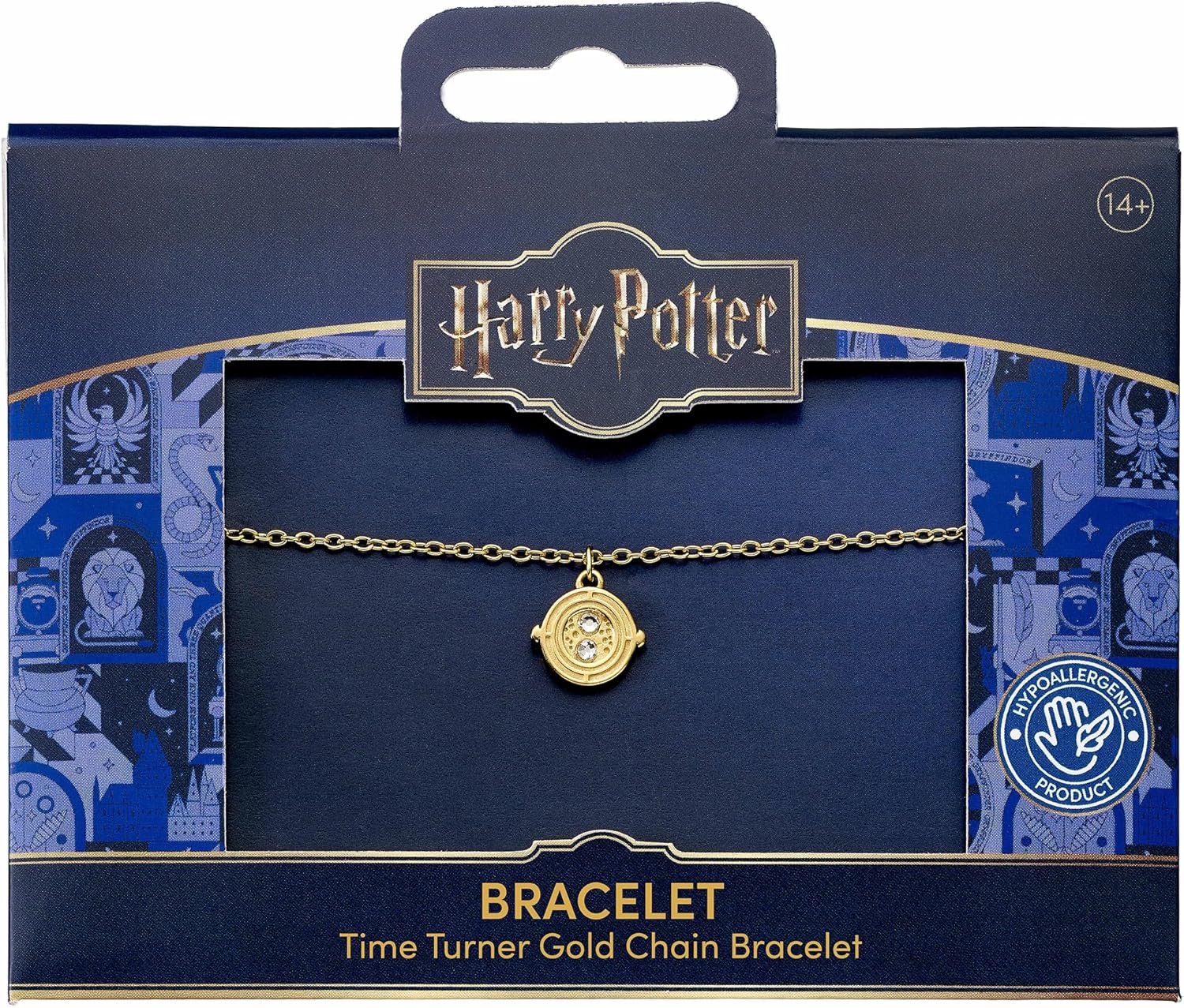 Harry Potter Stainless Steel Time Turner Gold Chain Bracelet, One Size, Stainless Steel, No Gemstone