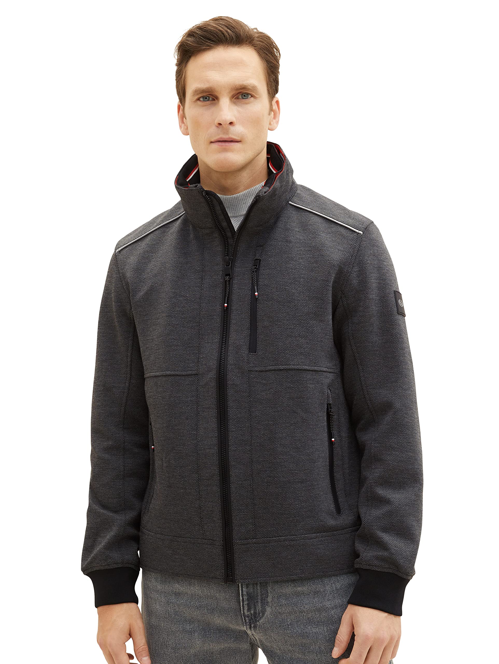TOM TAILOR Herren Casual Blouson Jacke mit Abnehmbarer Kapuze im Kragen