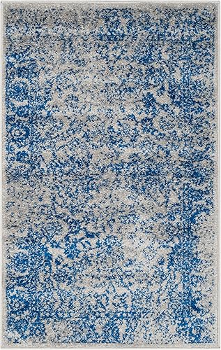 Miniatura 159 de Safavieh colección Adirondack - Alfombra de área, 8 x 10 pies, gris pizarra y marfil, diseño oriental desgastado, no desprende pelusa, fácil