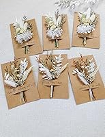 Vista 9 de Juego de mini ramos de flores secas (6 piezas), corsé para hombres, decoración de platos de cena de fiesta, caja de regalo de propuesta de dama