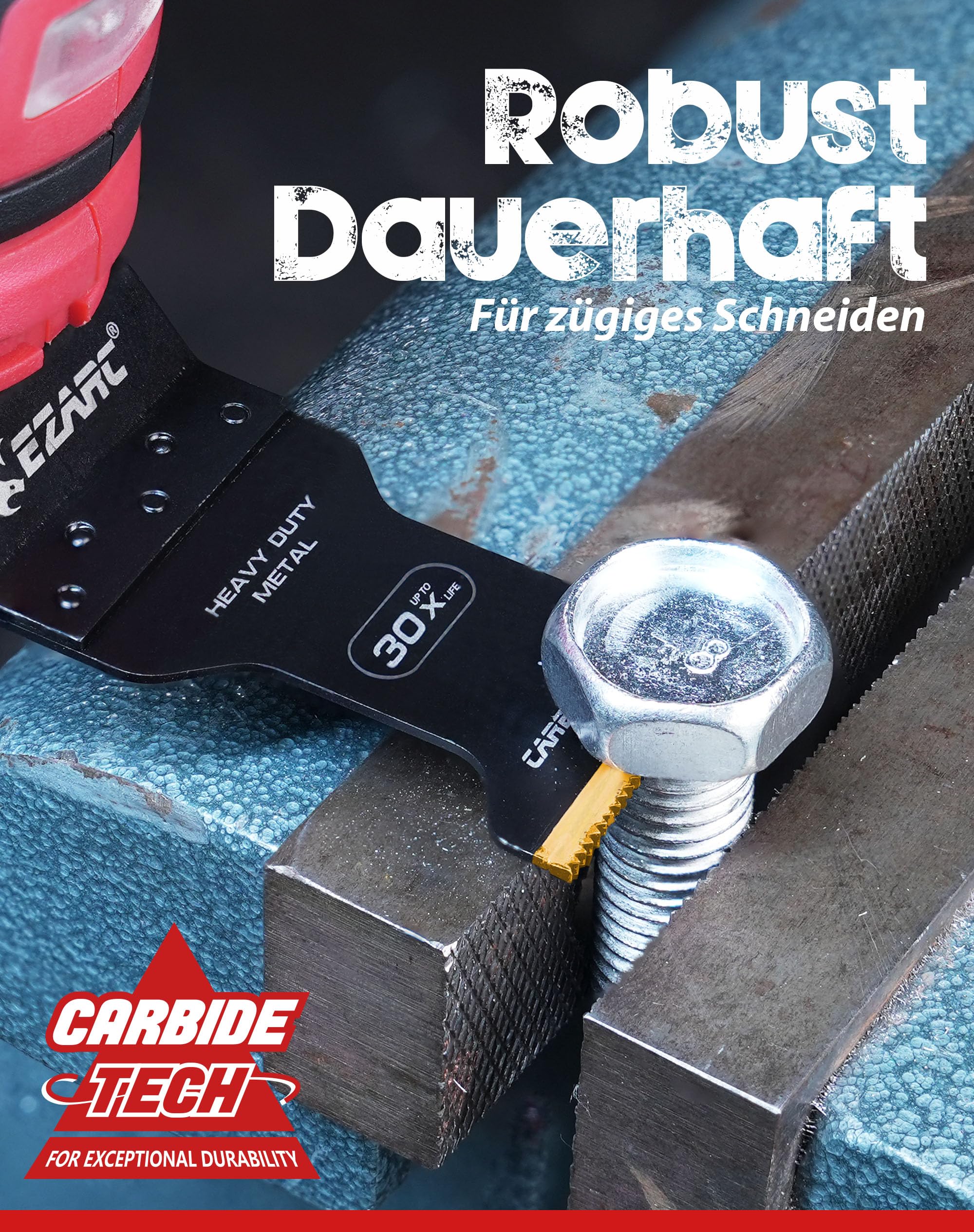 EZARC Hartmetall Multitool Sägeblätter, für Metall und Bolzen, 10tlg | Carbide-Zähne, 30-fache Lebensdauer, Carbide-Laserschweißtechnologie, für Edelstahl, gehärtete Schrauben, Stahlnägel