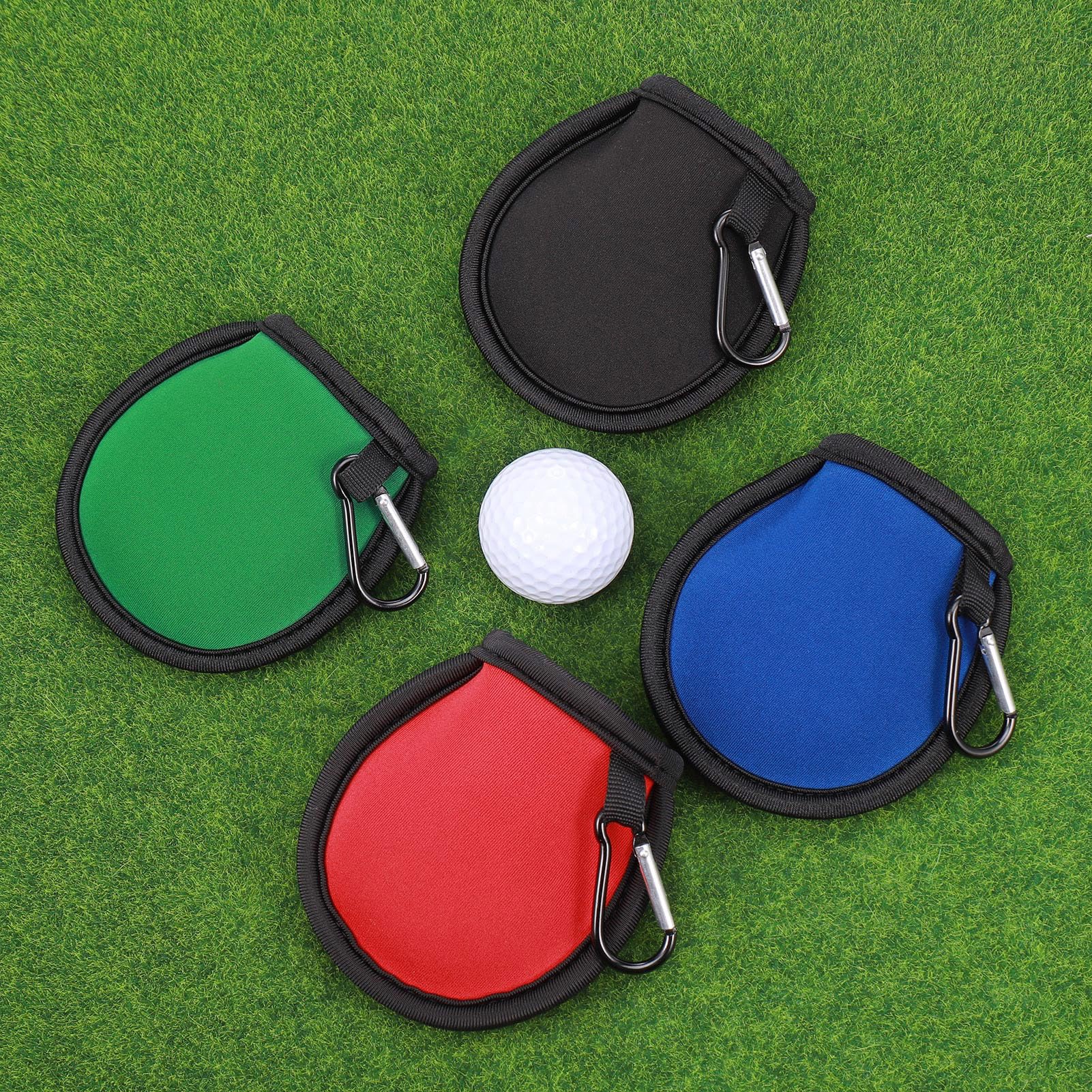 4 x torba do czyszczenia piłek golfowych, przenośna torba na piłkę golfową z klipsami, wodoodporna torba do czyszczenia piłek golfowych z podwójnymi warstwami, kompaktowa torba do czyszczenia piłek