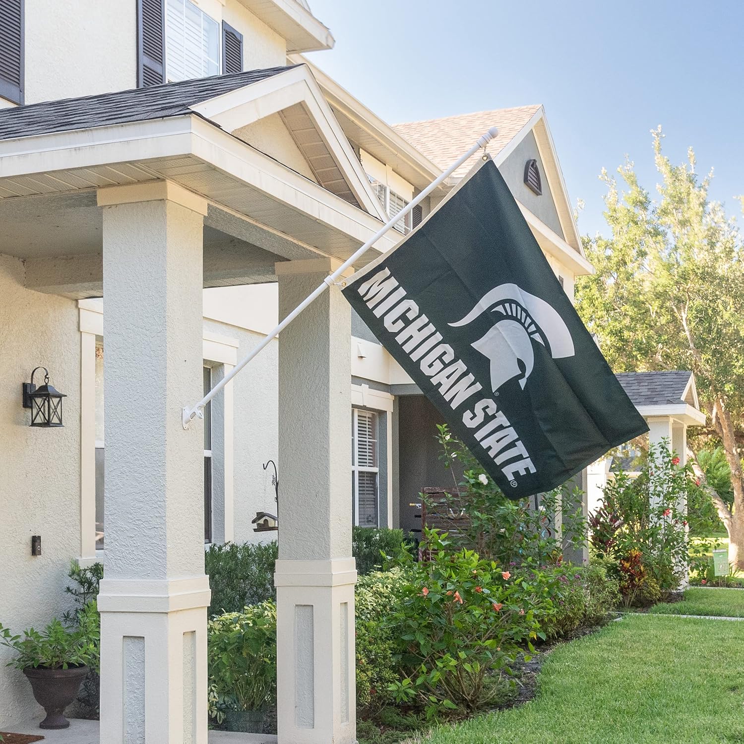 Desert Cactus Michigan State University Flag Double Sided Spartans MSU Banners 100% Polyester Indoor Outdoor 3x5 feet Flags (Double Sided - Flag A)