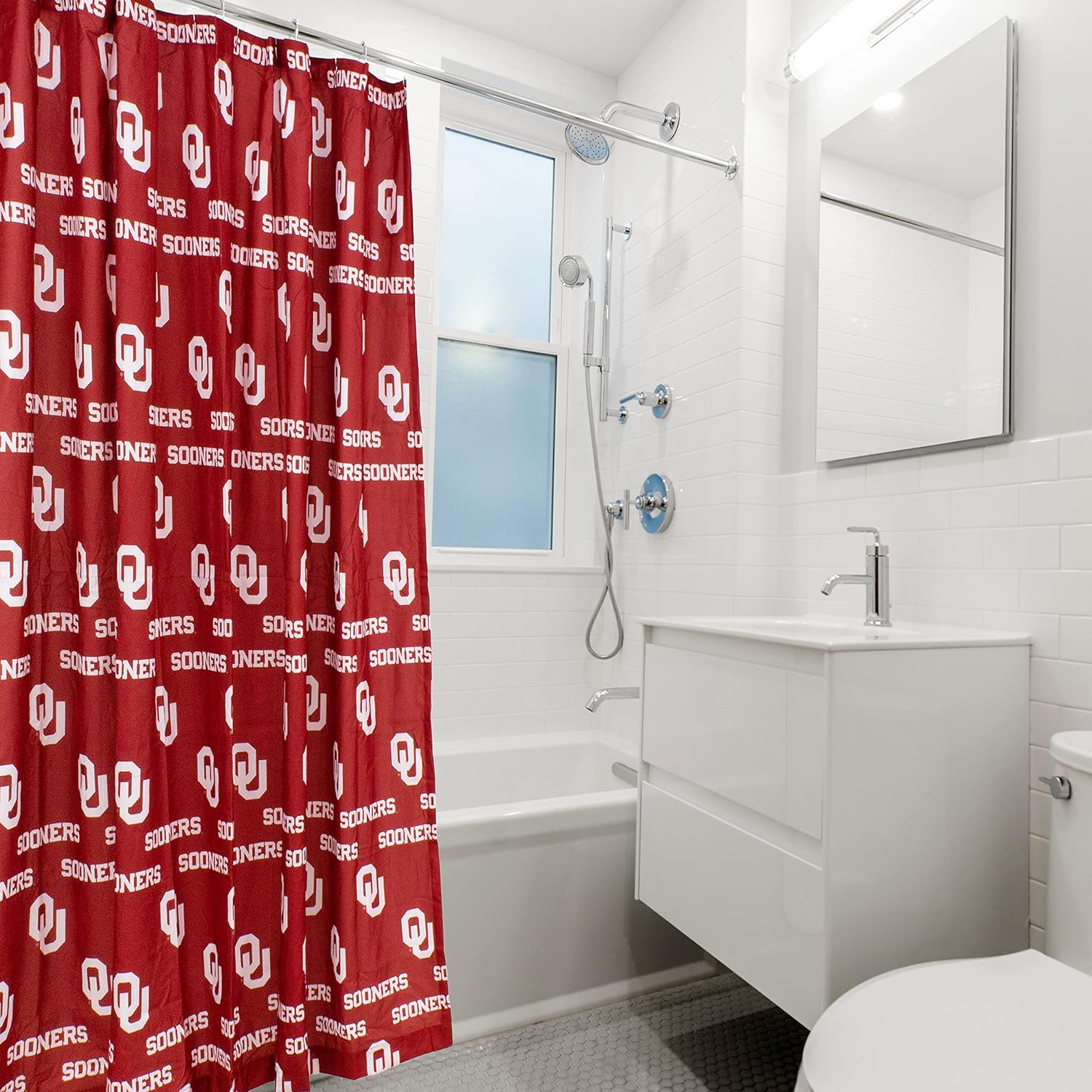 College Covers Everything Comfy Oklahoma Sooners Bright and Colorful Shower Curtain Cover 70" x 72"