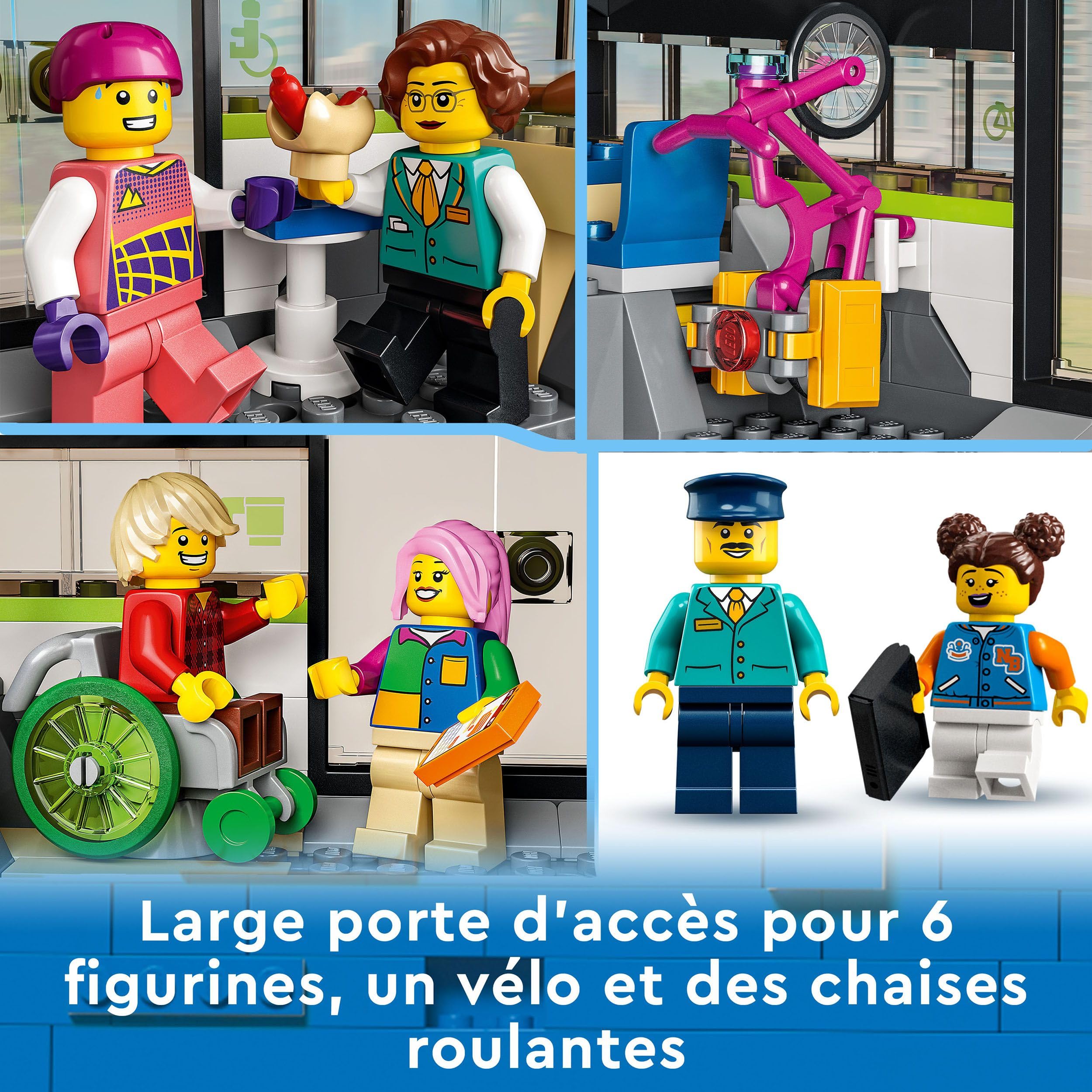 LEGO City Le Train de Voyageurs Express - Jouet Train Télécommandé avec Phares Fonctionnels, 2 Wagons, 24 Rails & 6 Minifigurines - Idée de Cadeau pour Garçon ou Fille dès 7 Ans 60337