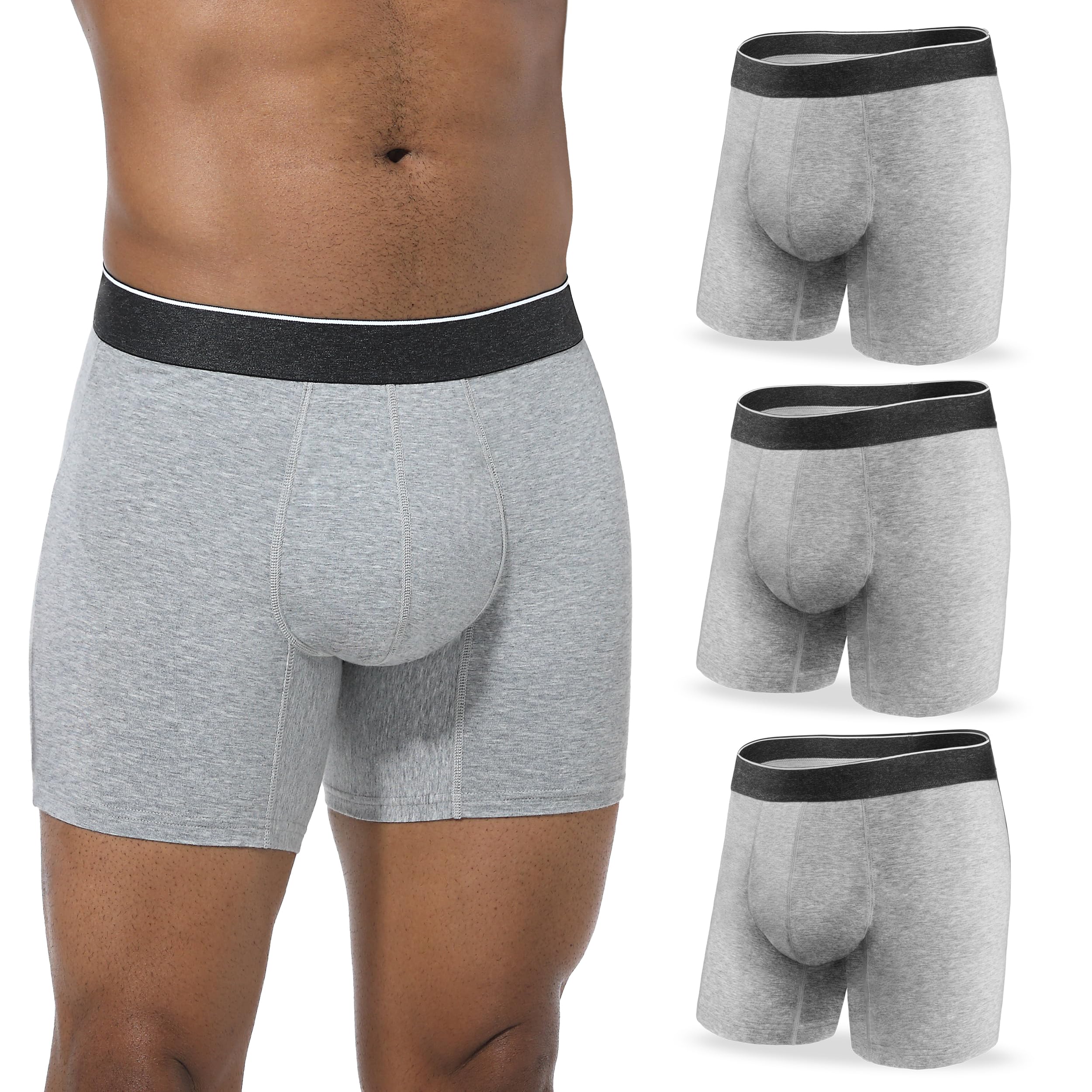 Incontinence Underwear for Men 3.0 oz Protective Boxer Briefs 3 Pack M