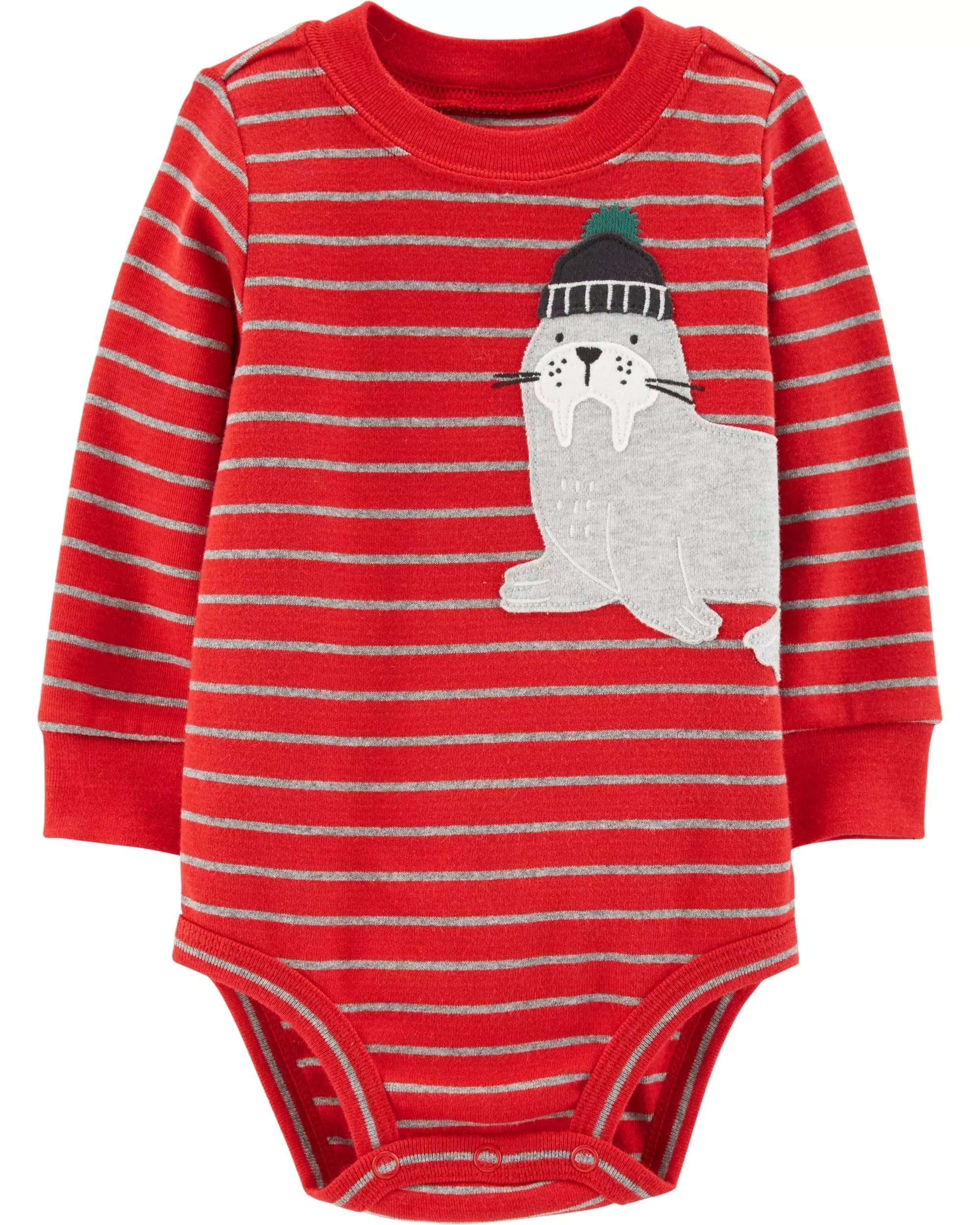 Vêtement de collection morse rouge style bodysuit pour bébé garçon