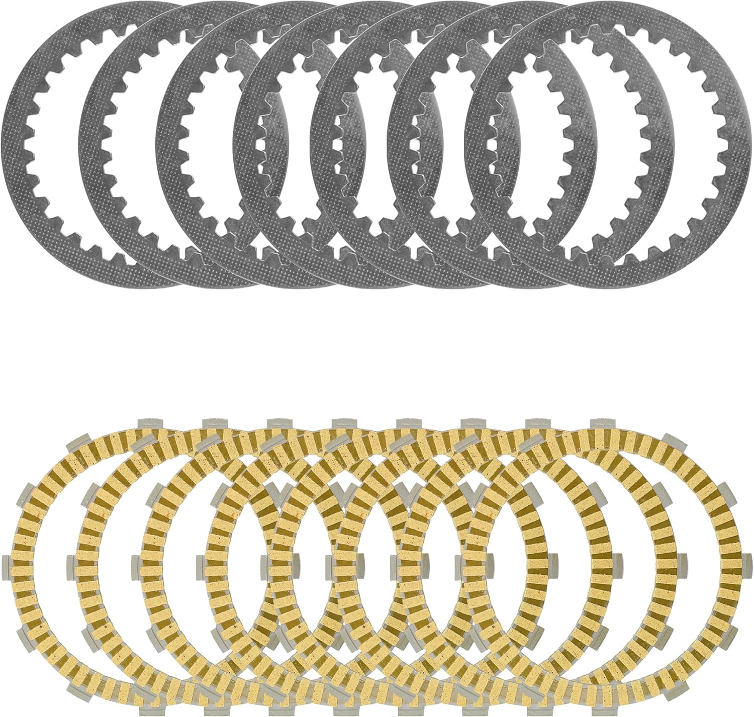Caltric Clutch Friction & Steel Plate kit Compatible with Honda VF1100SA VF1100SAC V65 Sabre 1984-1985 / VF1100CA VF1100CAC V65 Magna 1983-1986 / VF1100C V65 Magna 1986
