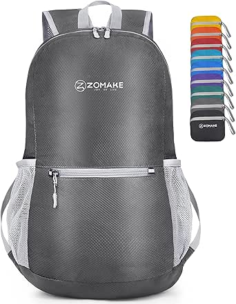 ZOMAKE Lightweight Packable Backpack 20L,Foldable Small Hiking Backpack Light Daypack for Men Women