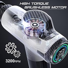 Fusion Black Pro Deep Tissue Massage Gun for Athletes - Percussion Muscle Massager for Pain Relief and Relaxation - Chiropractor Body Massager