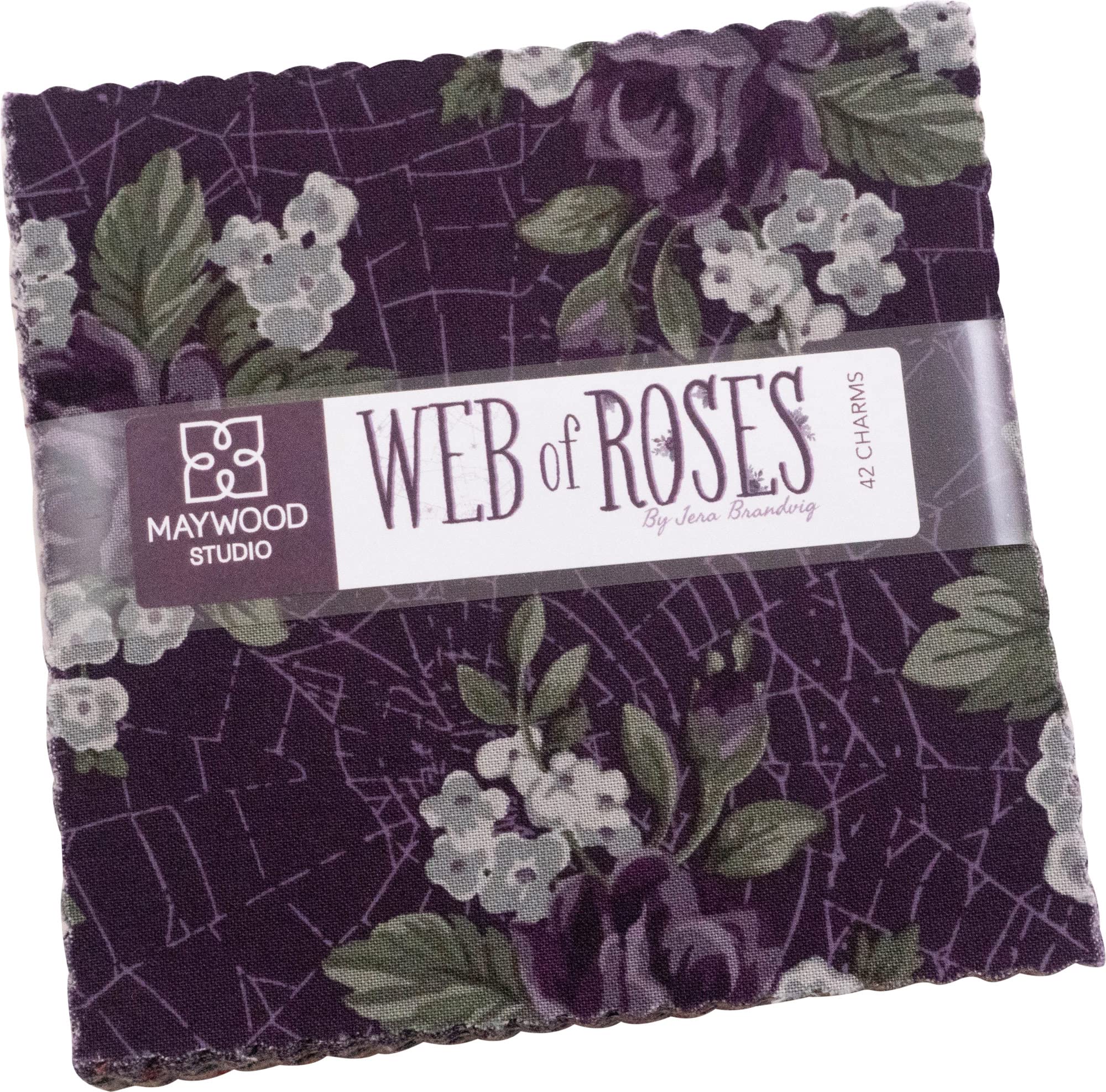 Jera Brandvig Web of Roses Charm Pack 42 5-inch Squares Maywood Studio
