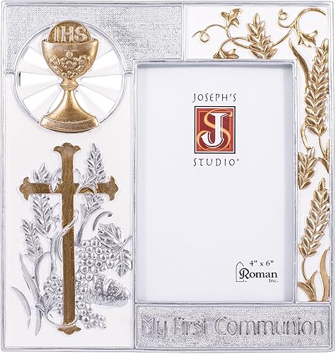 Miniatura 1 de Joseph's Studio by Roman, Colección Comunión, Marco de Comunión de 8 pulgadas de alto, plateado, decoración del hogar, regalo devoto, inspiración