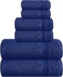 MyOwn 6 Piece Towel Set, 100% Combed Cotton - 2 Bath Towels, 2 Hand Towels, 2 Wash Cloths - 500 GSM Luxury Hotel Quality Ultra Soft Highly Absorbent Towel Set for Bathroom - Burgundy