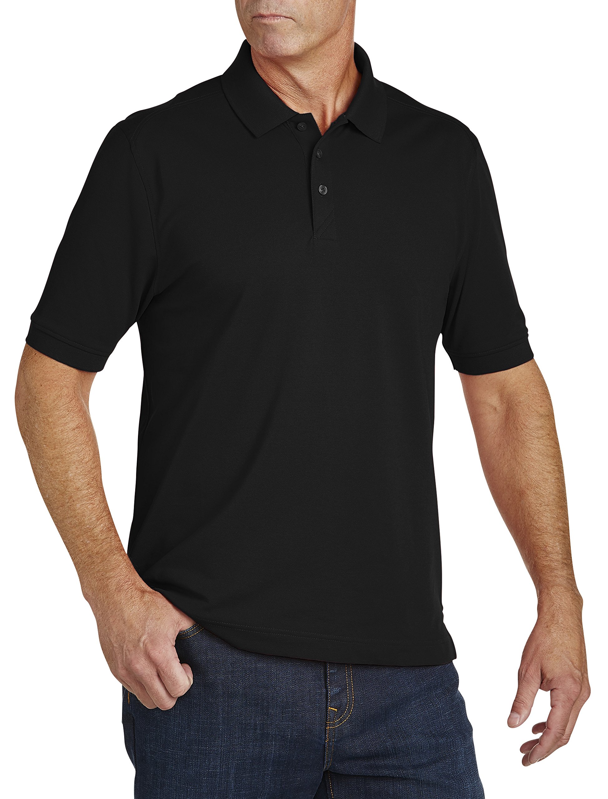 Photo 1 of Cutter & Buck Men's Big and Tall Big & Tall 35+UPF, Short Sleeve Advantage Polo Shirt XX-Large Tall Black