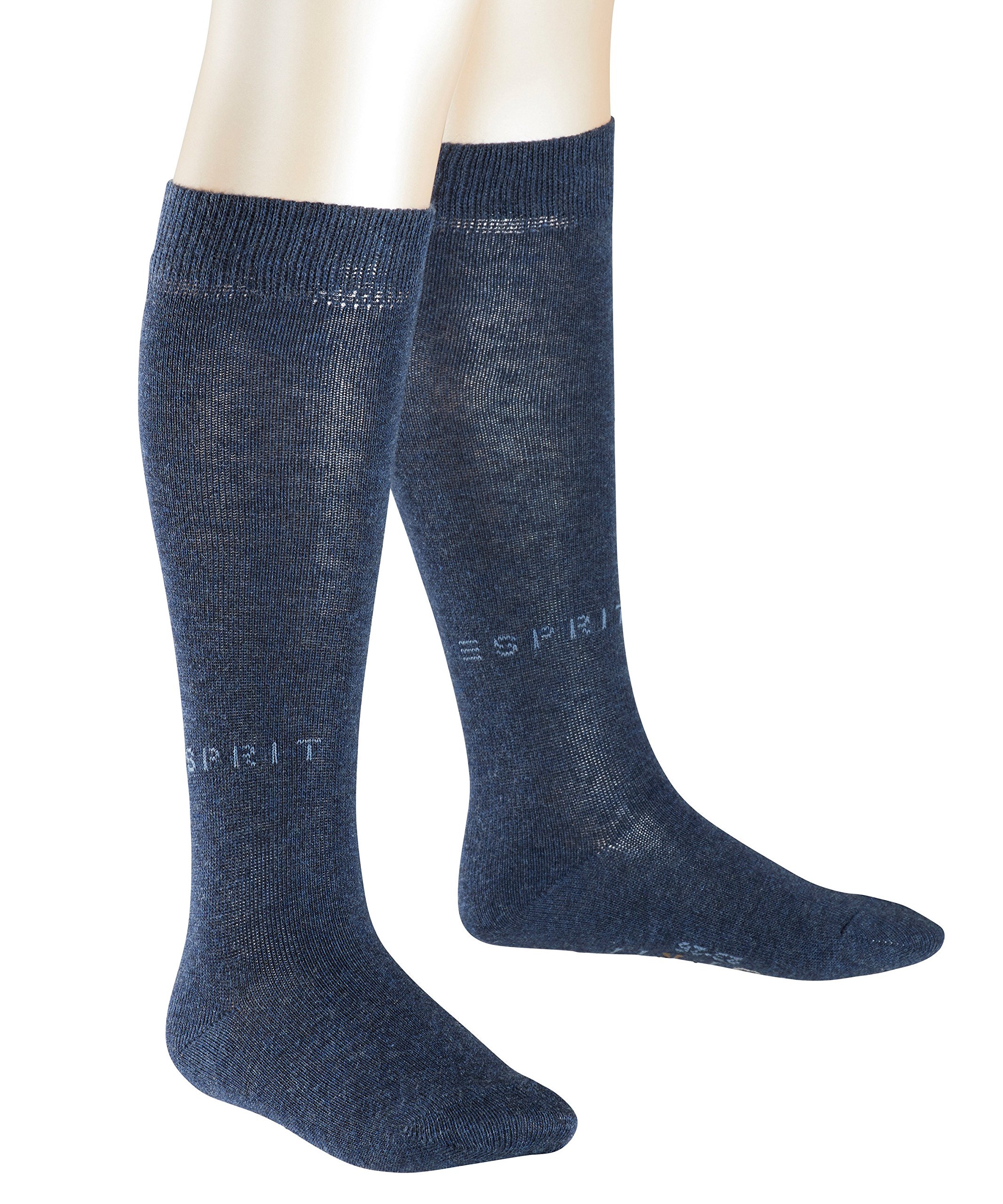 Esprit Foot Logo 2-Pack Calcetines A La Rodilla Unisex - Niños Algodón Negro Azul Más Colores Infantil Para Botas O Zapatillas transpirables de largo liso alto y cálido 2 Pares