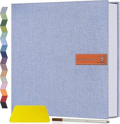 Popotop Álbum de fotos grande autoadhesivo de 4 x 6 pulgadas 5 x 7 8 x 10 pulgadas álbum de recortes magnético de 40 páginas para familia boda bebé