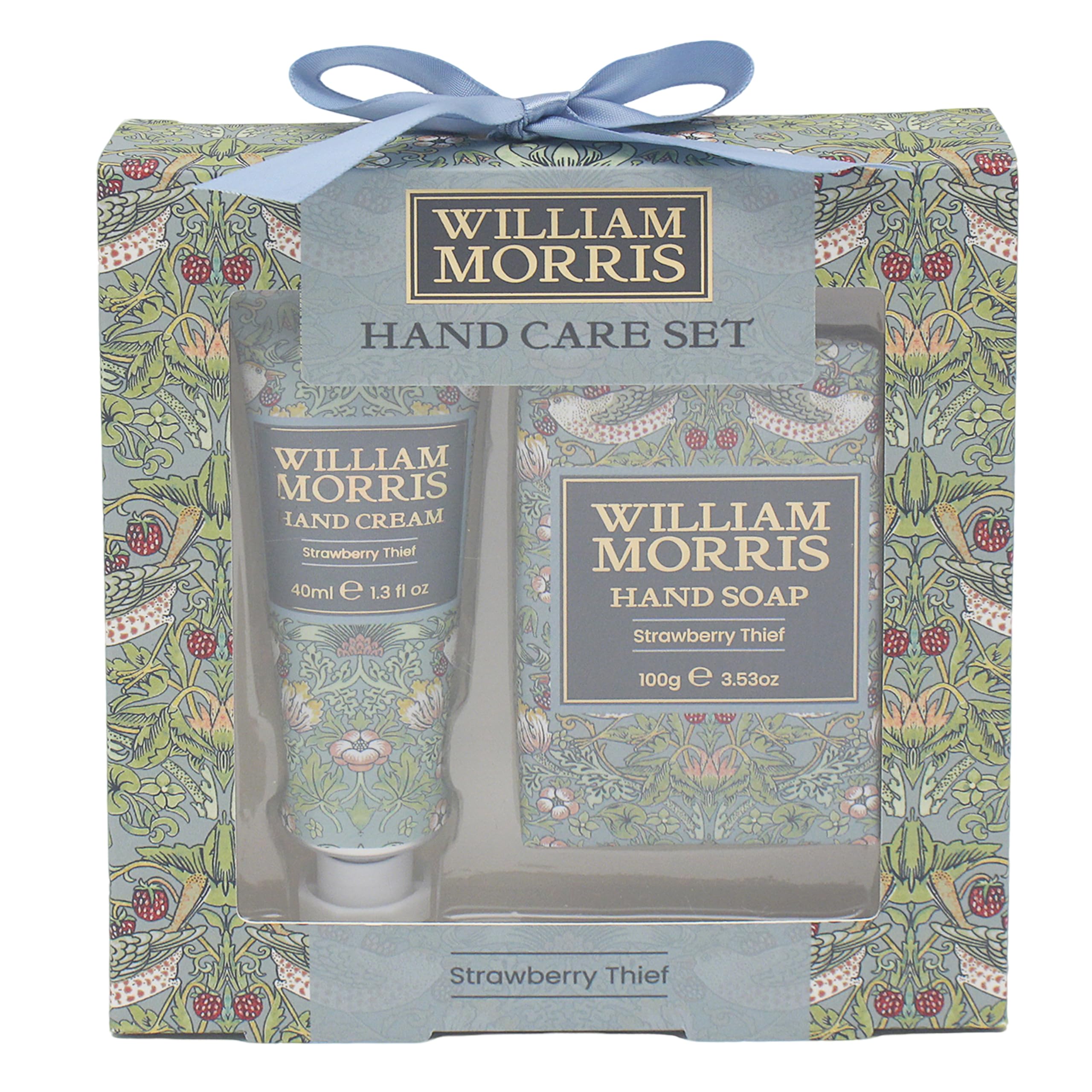 The Leonardo Collection Wm. Morris Strawberry Thief Teal Hand Cream And Body Lotion Strawberry Thief Hand Care 40Ml + 100G Strawberry & Bay For All Type Skin | Vegan Essentials For Women & Men