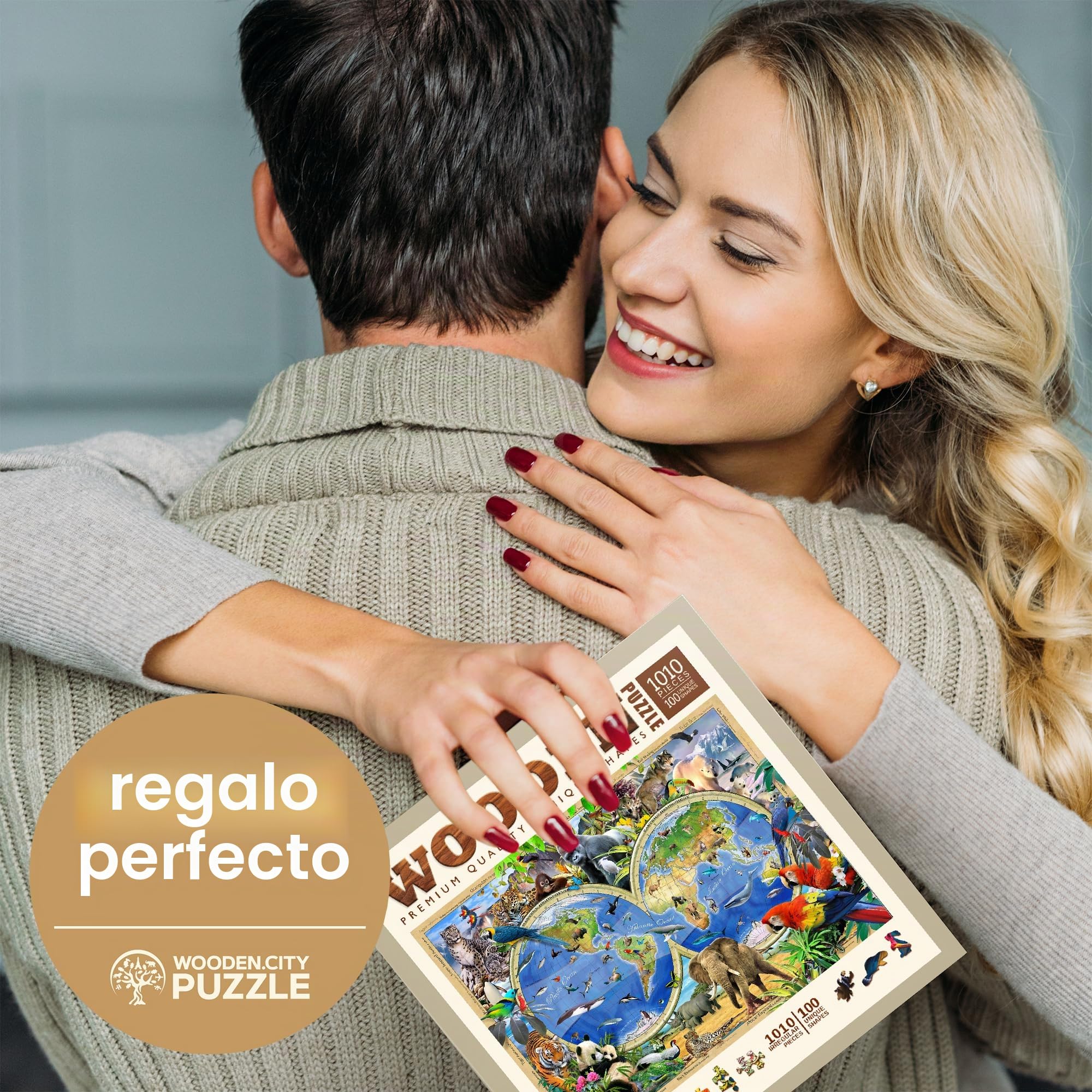 WOODEN.CITY Puzzle 1000 piezas de animales del reino, rompecabezas para adultos de madera de Howard Robinson