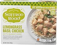 Vista 1 de Saffron Road Cena congelada de pollo de albahaca con arroz basmati, 10 onzas, sin antibióticos, sin gluten, Halal