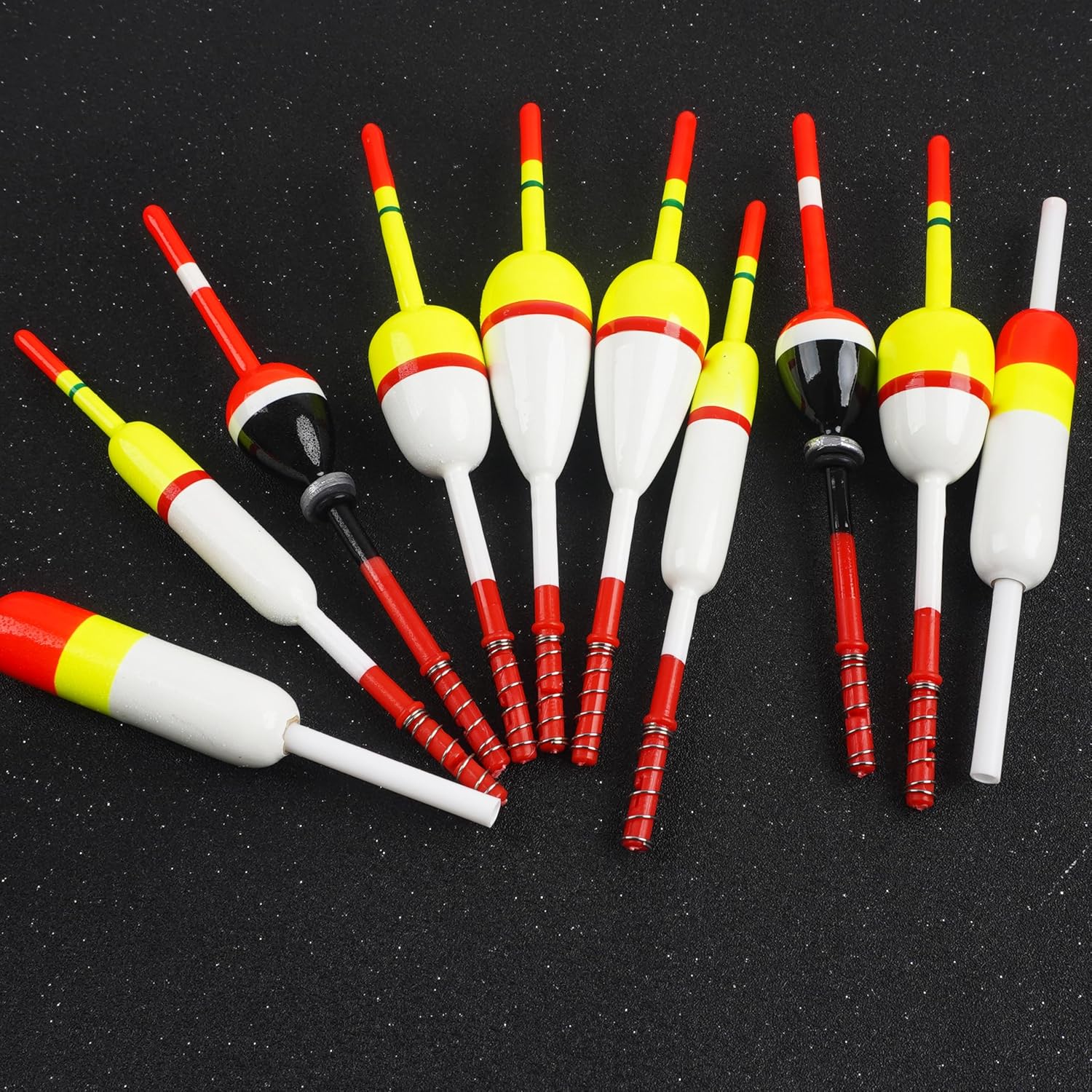 SILANON Slip Bobbers Fishing Bobbers Floats Assortment Spring Bobbers Oval Stick Wood Slip Floats for Crappie Catfish Trout Panfish Walleye Fishing 10pcs