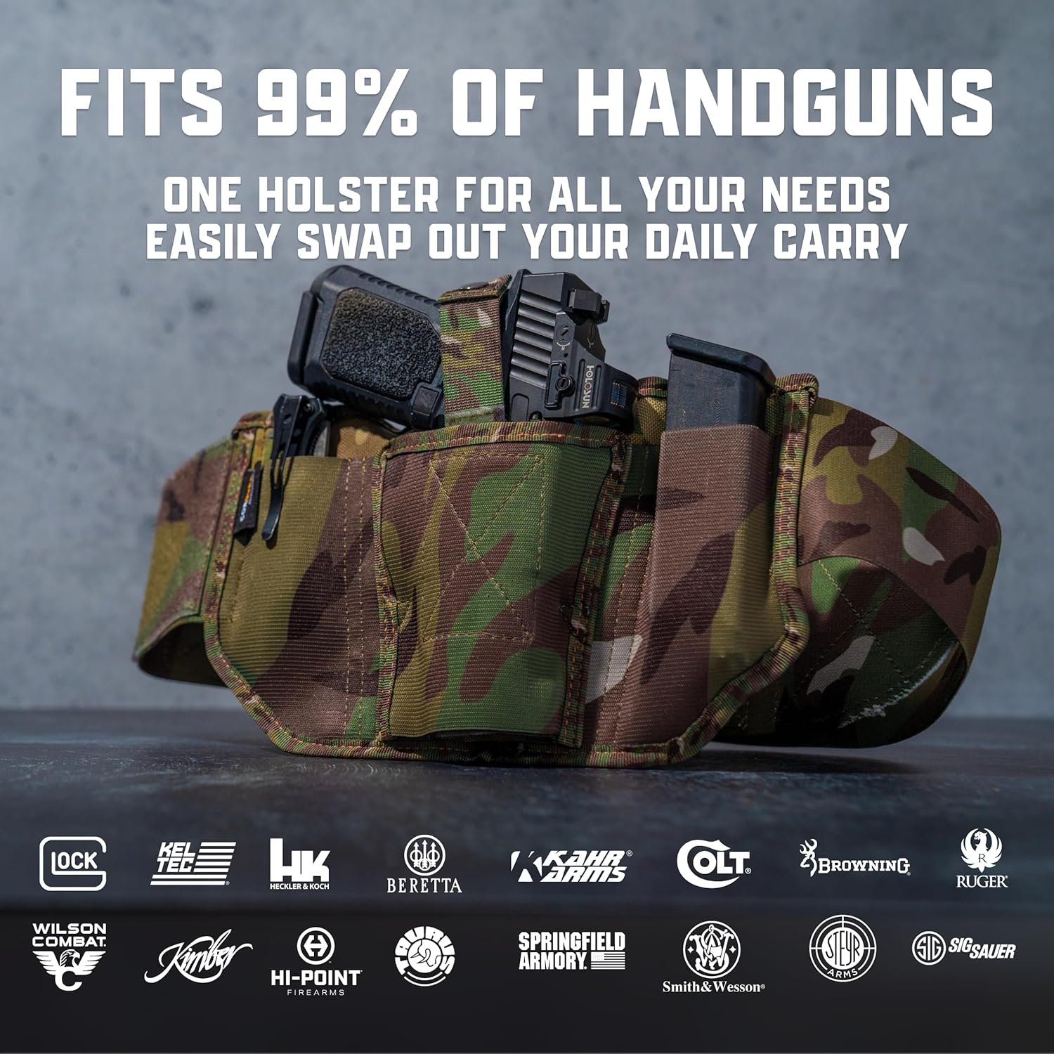 VNSH Belly Band Holster – Comfortable, Secure & Discreet | Concealed Carry Fit for 99% of Handguns with Built-in Mag Pouches