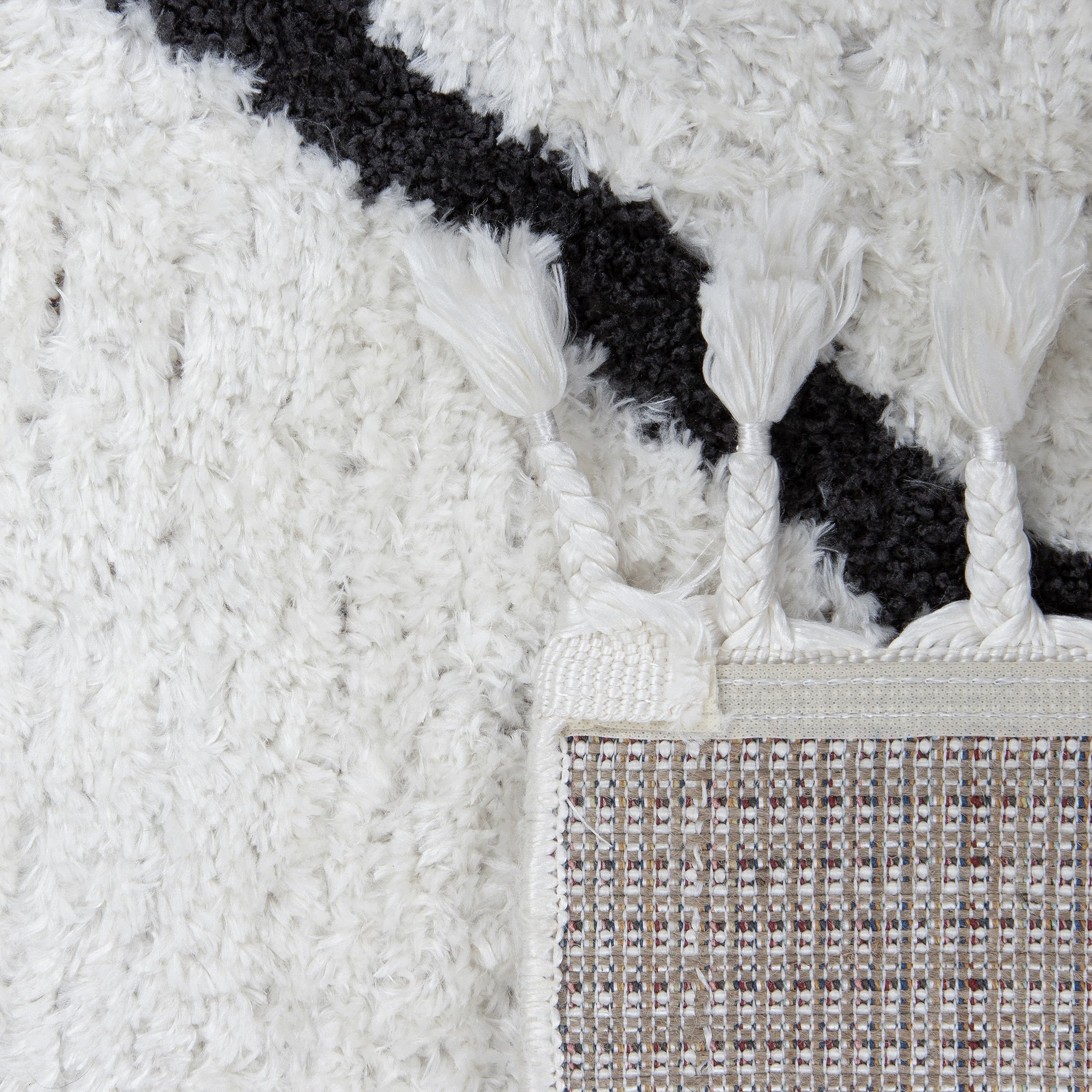 160 x 230 Teppich Wohnzimmer Ivory Creme weiß Berber kurzflor Fransen Boho Skandi Designer Marokkanisch Zertifiziert Made in Germany Design Manufaktur Markenteppich Oeko TEX