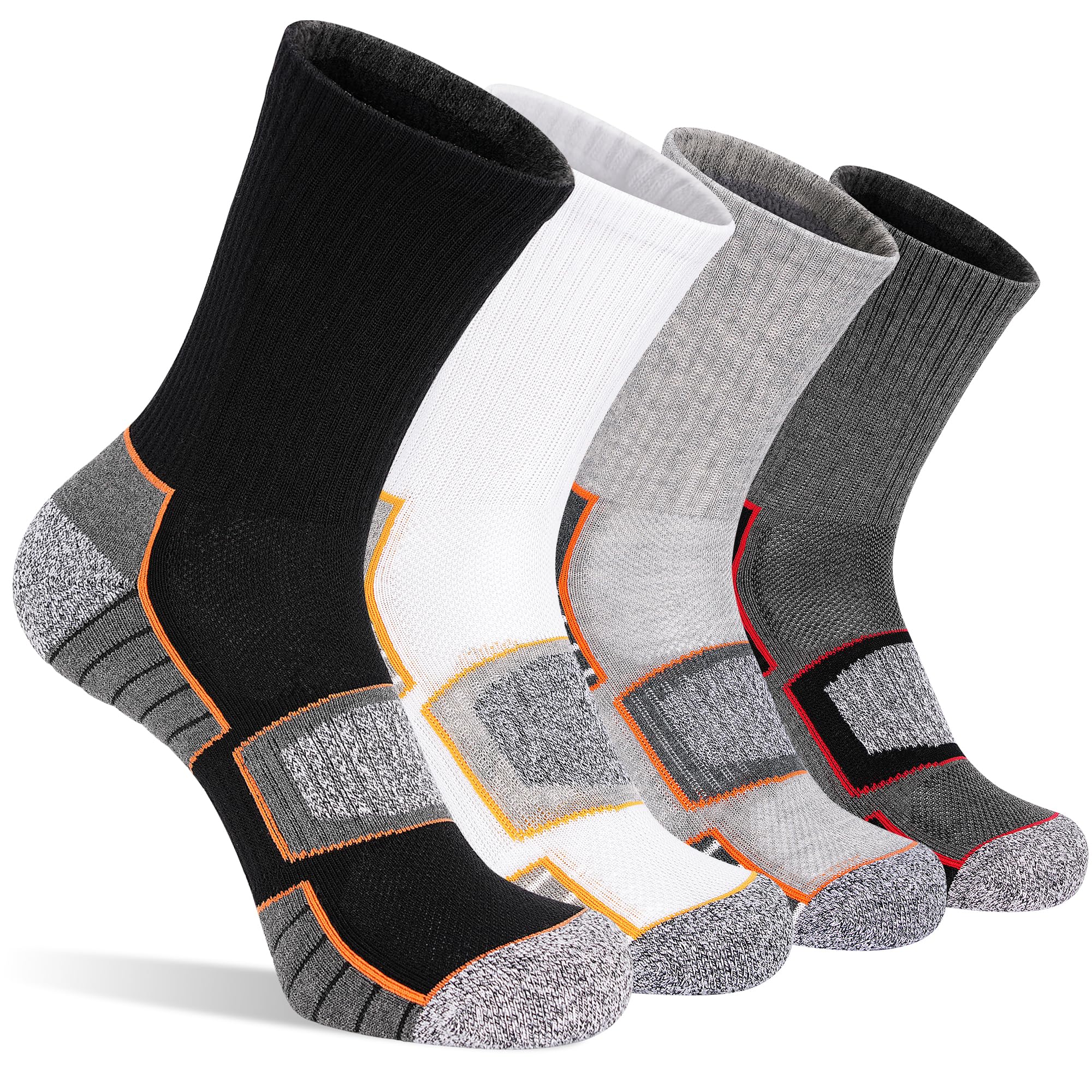 ELUTONG WanderSocken für Damen Herren, 4 Paare Wärme und Komfort Trekking Socken mit Frottee-Innenfutter EU 34-47