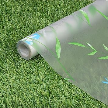 CVANU Vinyl Sheets Privacy Frosting Film Printed Window Sticker for Front Door/Bathroom/Sidelight/Small Windows (12''x60'', Multicolor)