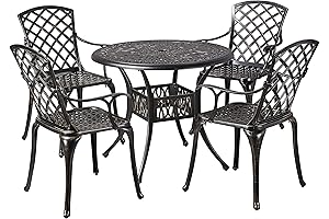 Yaheetech 5-Piece Round Patio Set for Outdoor Living