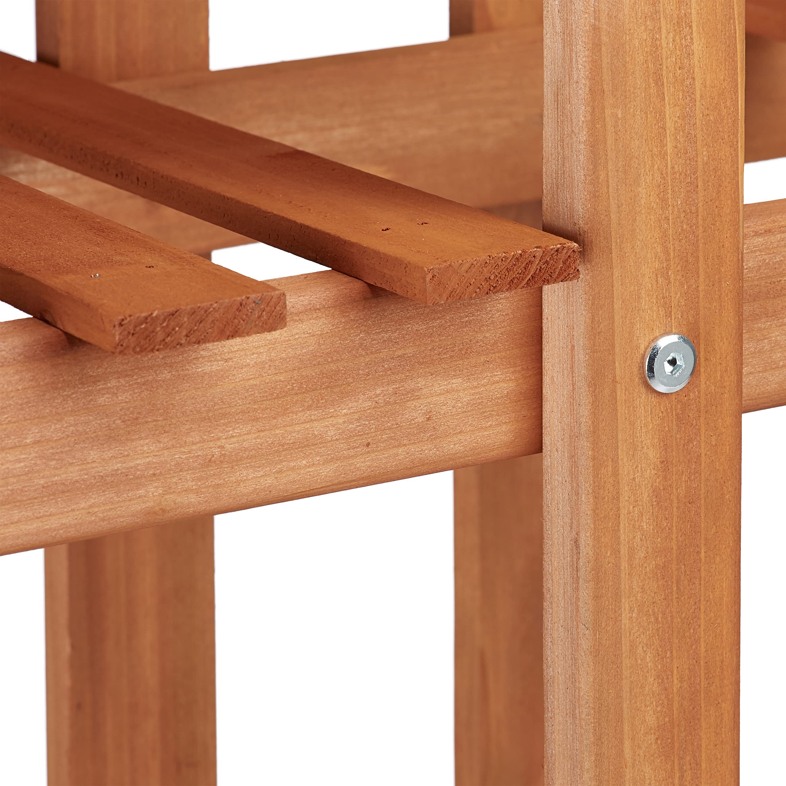 Relaxdays Soporte Plantas para Interior 5 Niveles, Madera, Marrón claro, 142,5 x 83 x 28,5 cm