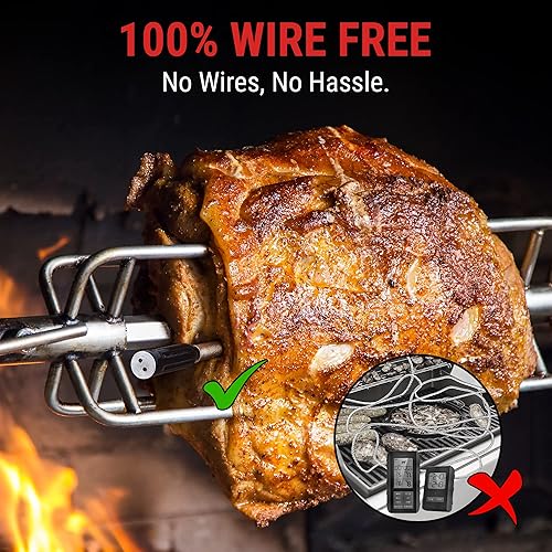 Miniatura 3 de ThermoPro TempSpike - Termómetro inalámbrico de carne para asar y ahumar, termómetro Bluetooth de carne de 500 pies con sonda inalámbrica, ideal