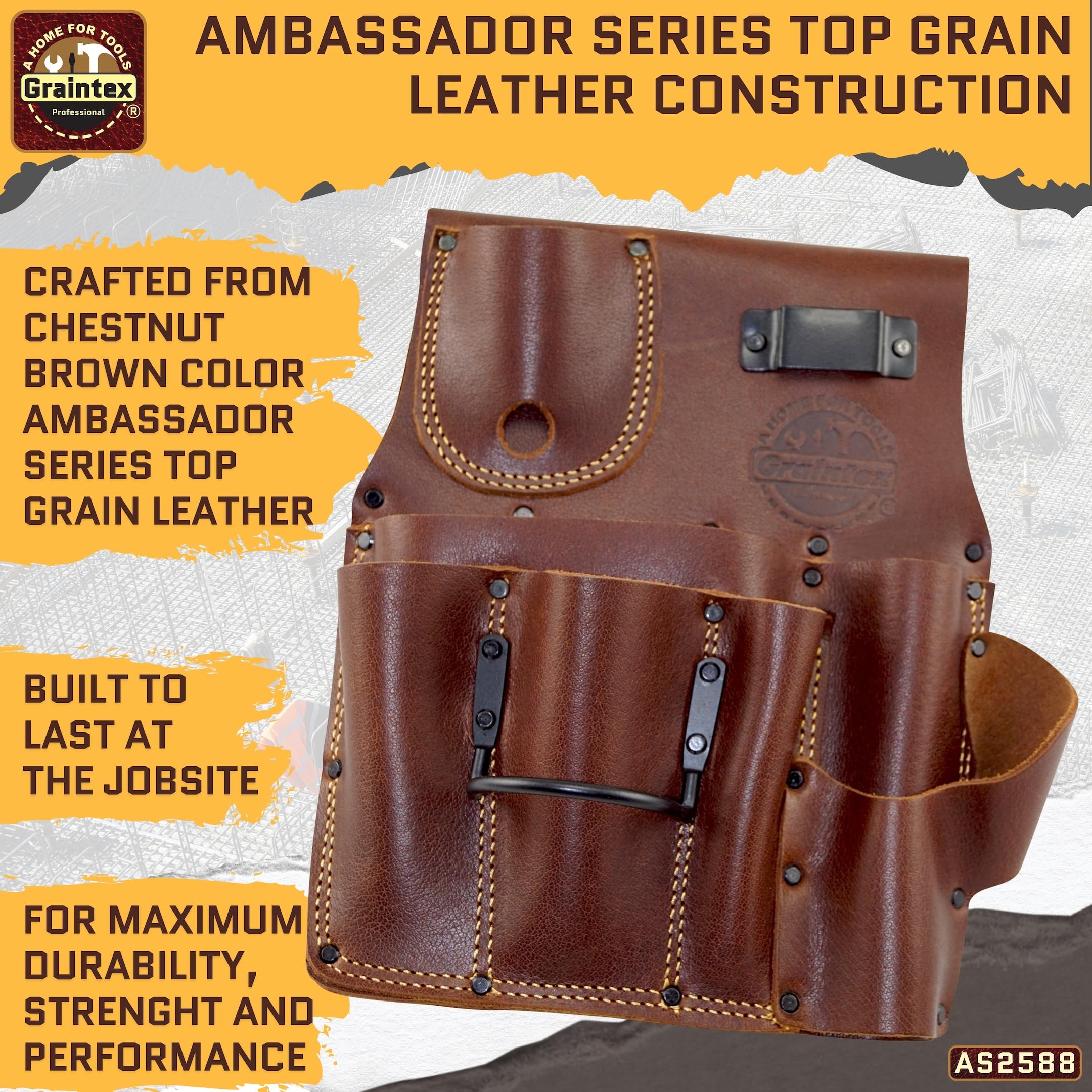 Graintex AS2588 Ambassador Series etui z płyt gipsowo-kartonowych dla leworęcznych górny licowa skóra