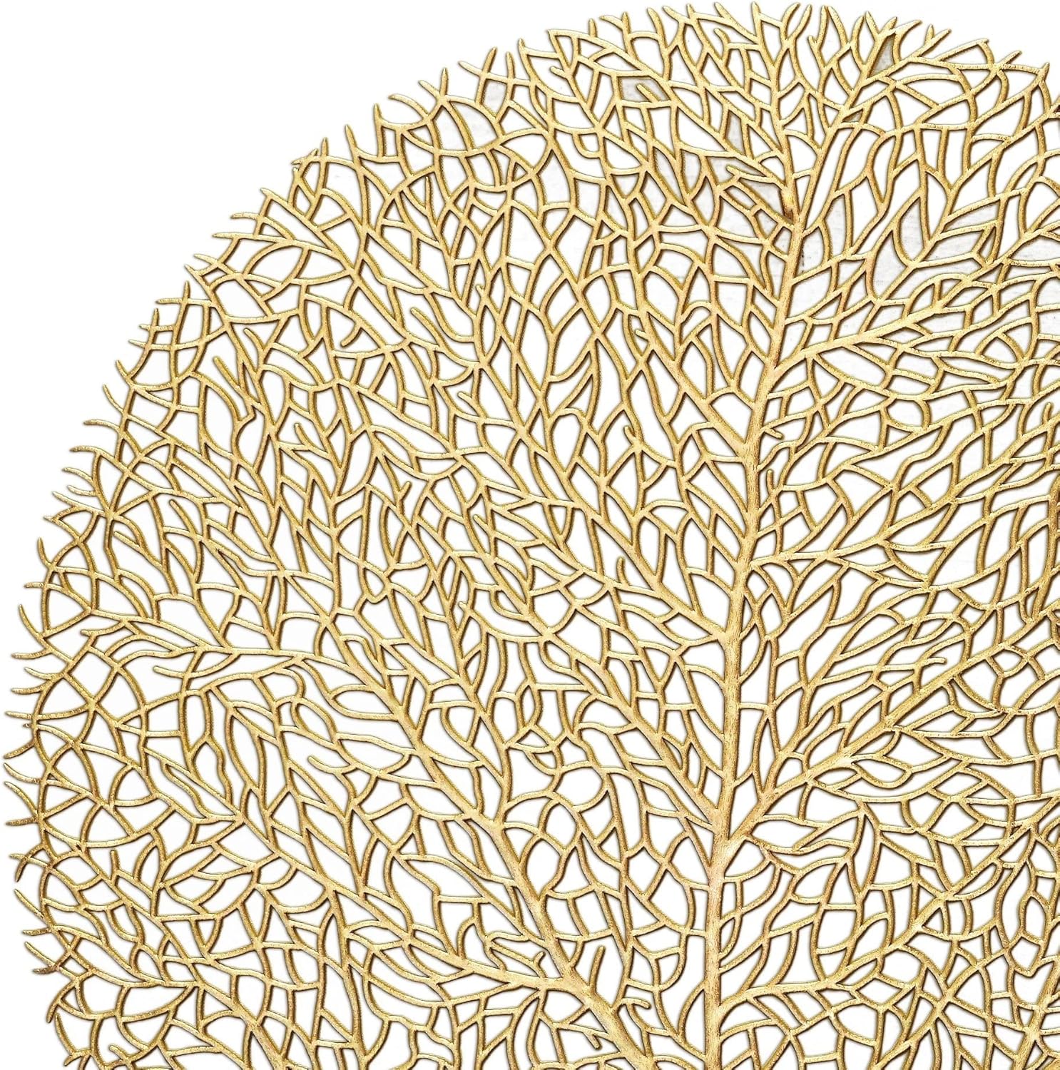 Occasions 120 Pieces Pack Pressed Vinyl Metallic Placemats/Wedding Accent Centerpiece Placemat (Eden, Matt Gold)