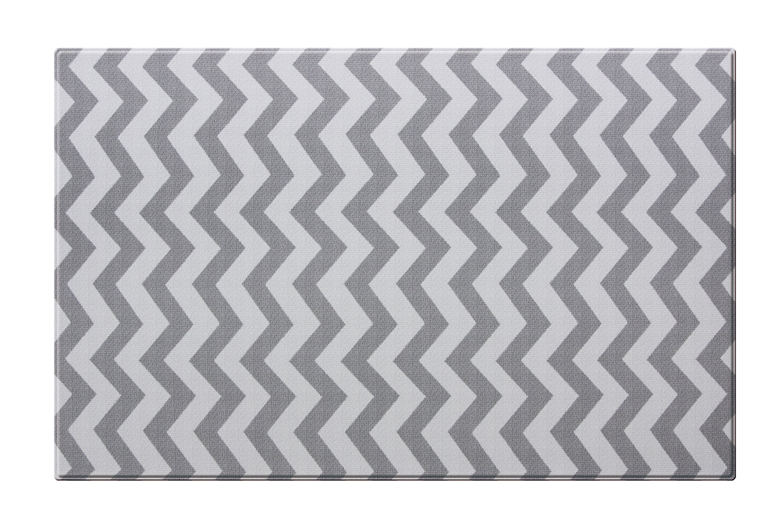Baby MAT - PLAYMAT - DWINGULER Slim - Zigzag Grey - MEDIUM 180 * 140 * 8mm - Wendbar, Weich, Schadstofffrei, Wasserdicht, rutschfest, CE Zertifiziert