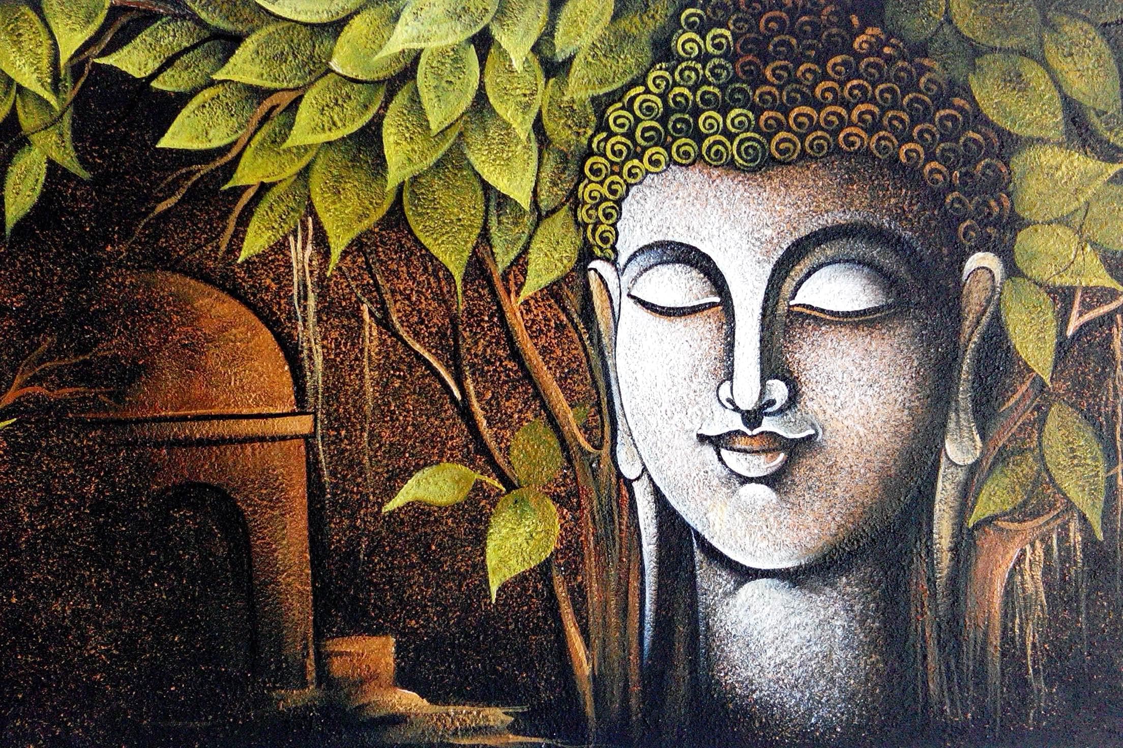 QTH EverGreen Art Buddha wallposter 45cm x 30cm