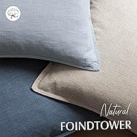 Vista 109 de Foindtower Paquete de 2 fundas de almohada decorativas de lino y liso, funda de cojín decorativa suave, estilo bohemio campestre para silla, sofá