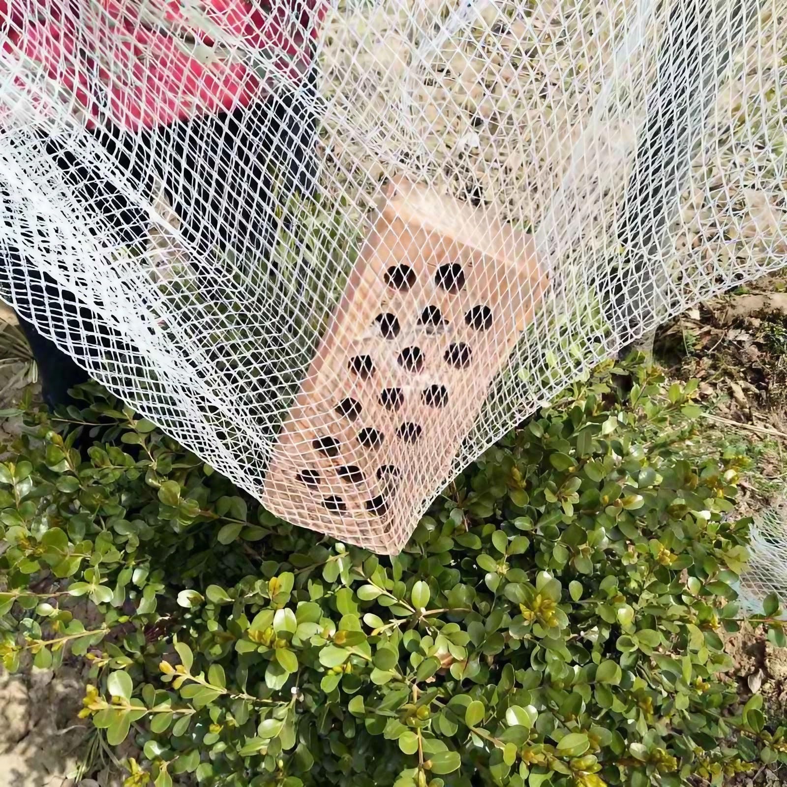 Malla Antigranizo Resistente a los Rayos UV y Desgaste, Malla Antipájaros con Hilos Reforzados 5 mm, Protección Total para Huertos Frutales, Jardines y Anti-Pájaros(4 x 10m)