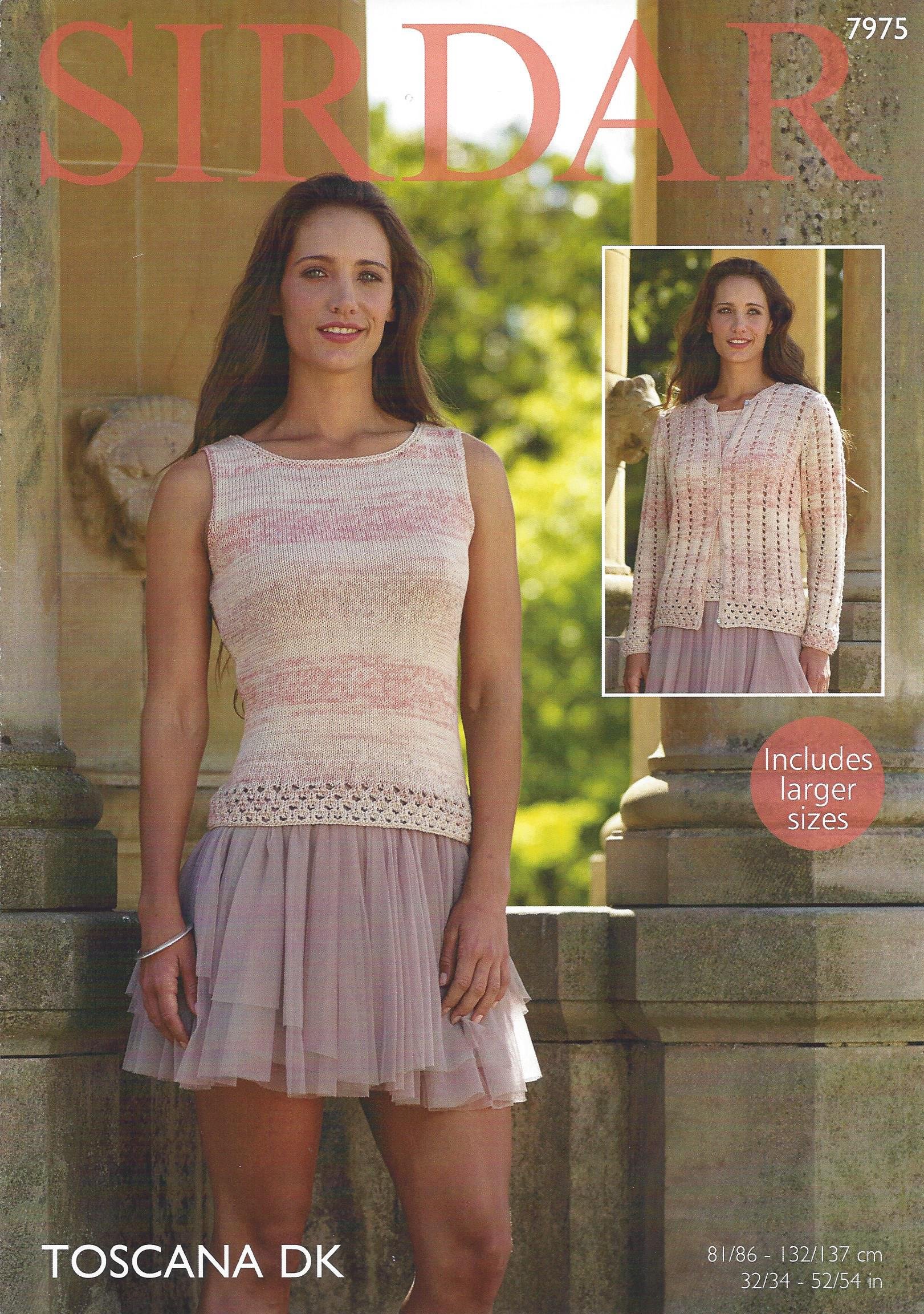 Sirdar 7975 Knitting Pattern Womens Cardigan and Top in Sirdar Toscana DK