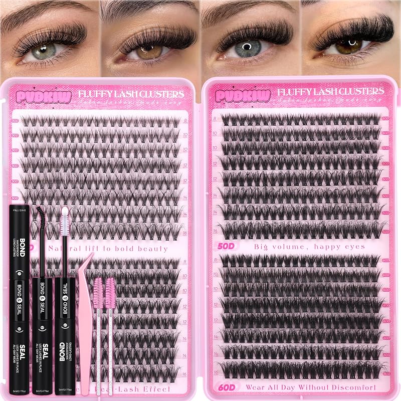 Kit de Cílios em Mechas Wispy 30D 40D 50D 60D PVDKIW, 8–16 mm